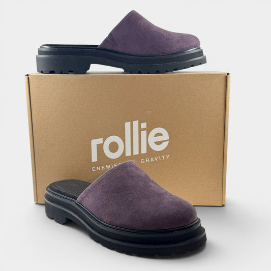 Rollie Purple Suede Slides Shoes EU40 ~ AU9