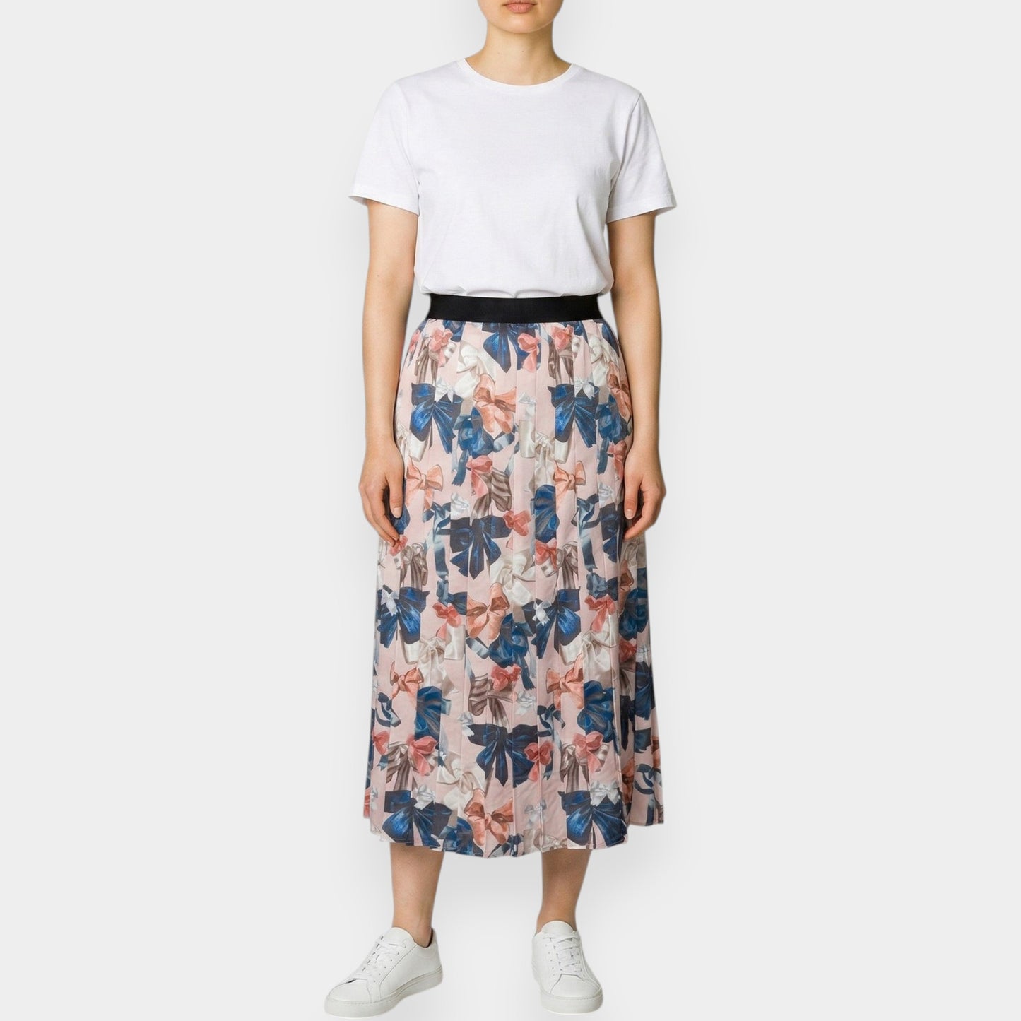 Romance Was Born Pink Blue Peek-A-Bow Pleated Skirt Large ~ AU14 [NEW]