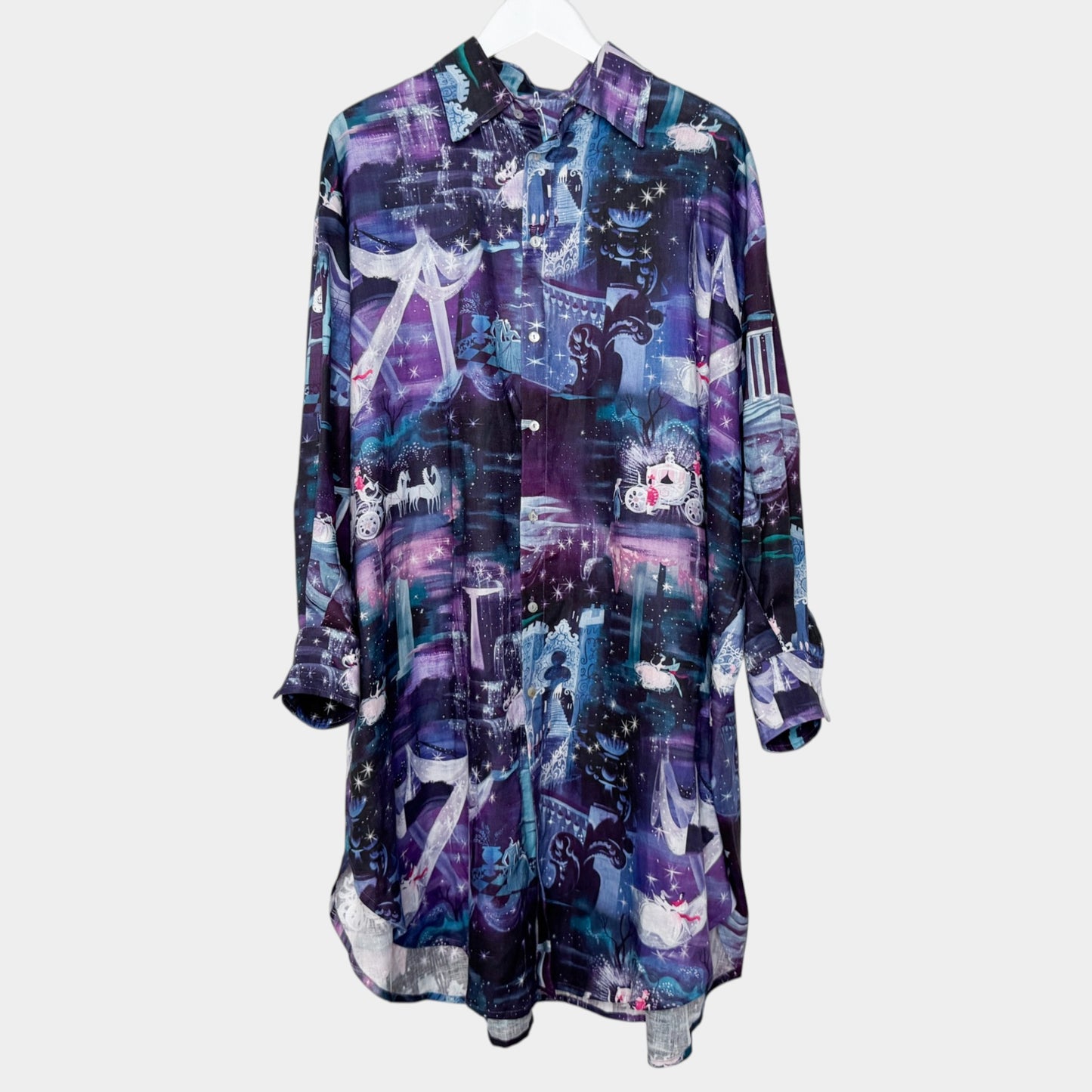 Romance Was Born Disney Purple Linen Shirt Dress Medium ~ Large ~ AU12-14-16 [NEW]
