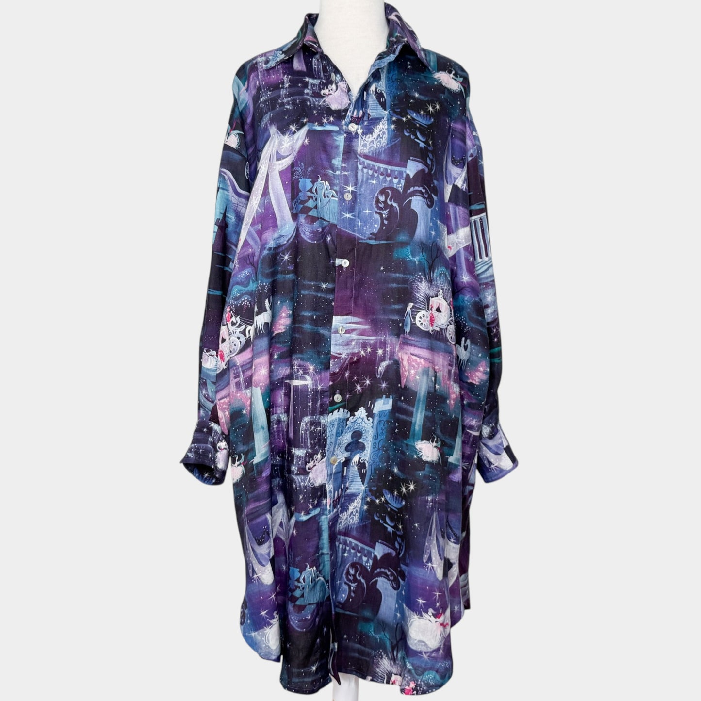 Romance Was Born Disney Purple Linen Shirt Dress Medium ~ Large ~ AU12-14-16 [NEW]