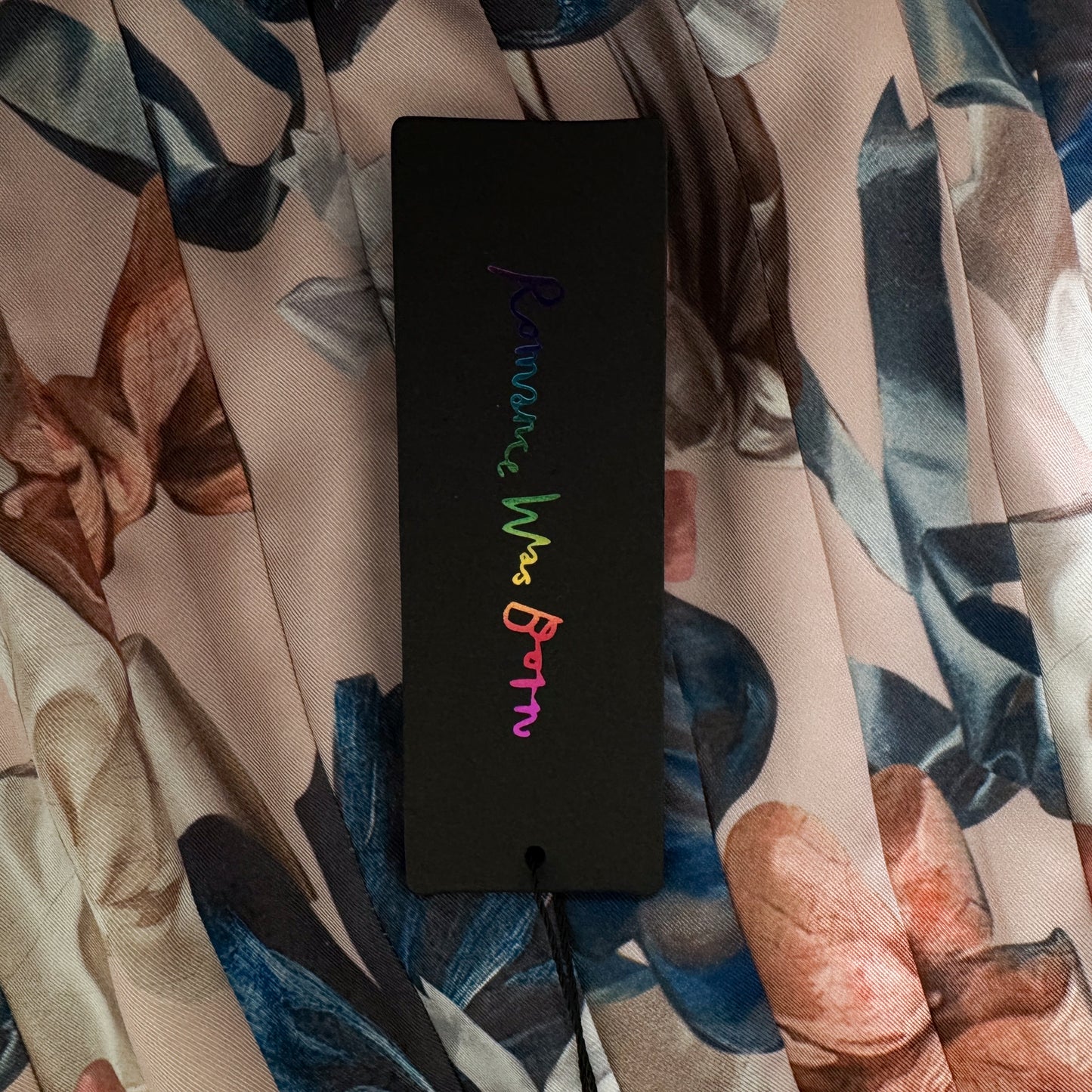 Romance Was Born Pink Blue Peek-A-Bow Pleated Skirt Large ~ AU14 [NEW]