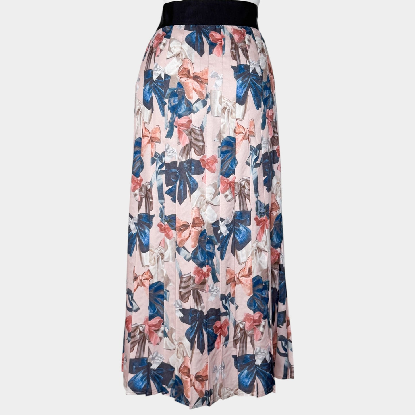 Romance Was Born Pink Blue Peek-A-Bow Pleated Skirt Large ~ AU14 [NEW]