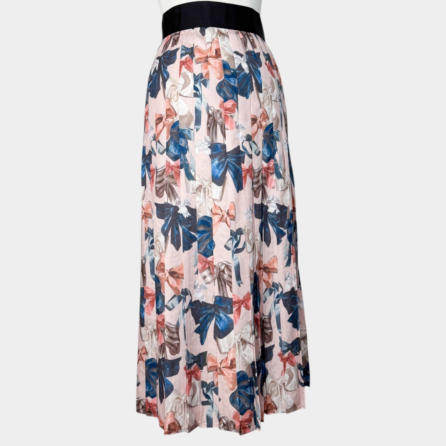Romance Was Born Pink Blue Peek-A-Bow Pleated Skirt Large ~ AU14 [NEW]