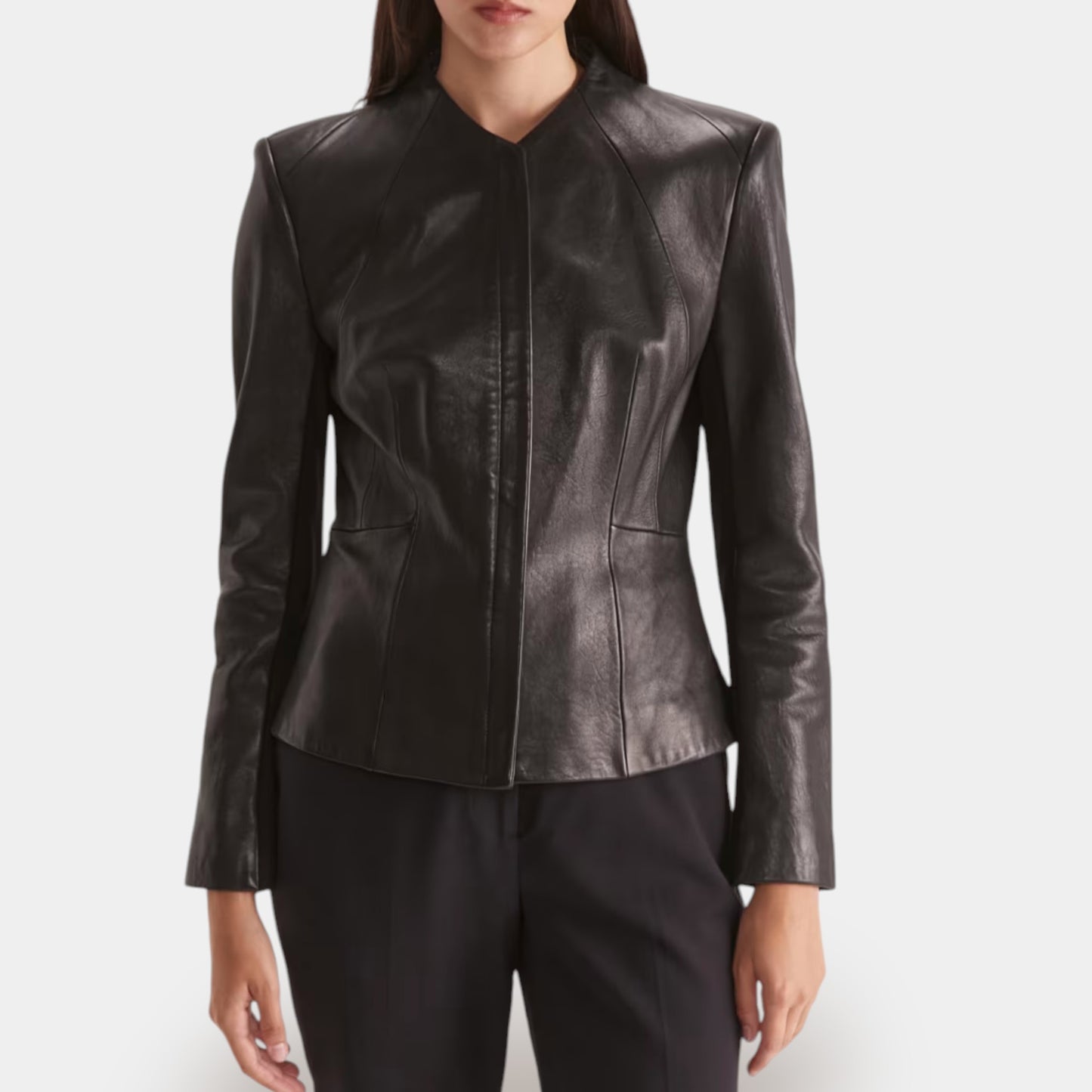 SABA Lila Black Soft Leather Jacket AU6 ~ Small