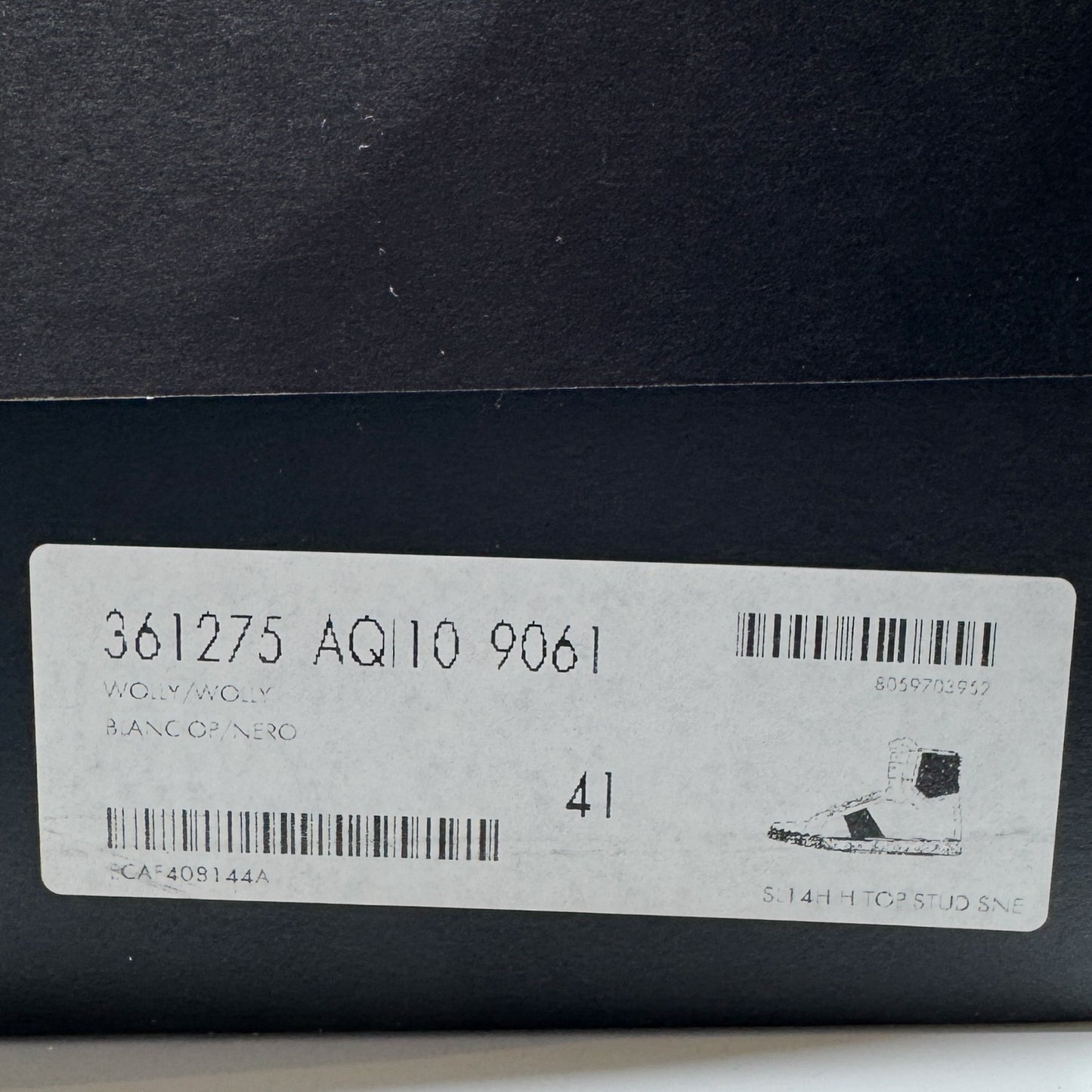 Saint Laurent White Leather Black Spike High Top Sneakers M8 ~ W10 ~ EU41