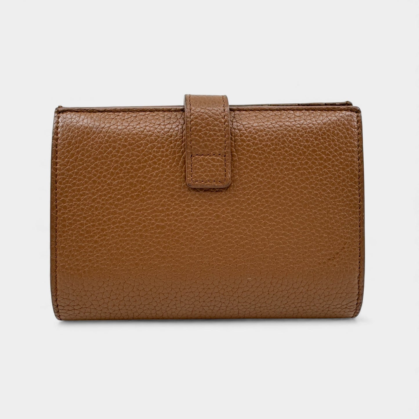 Saint Laurent Sac De Jour Tan Brown Pebbled Leather Wallet Purse