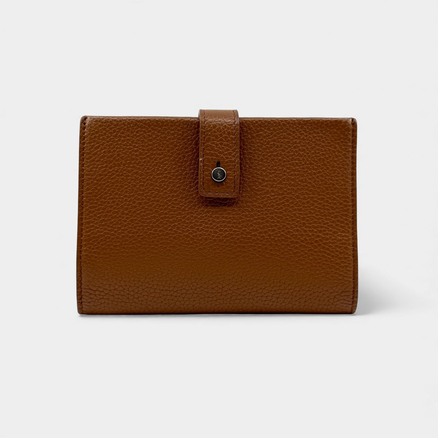 Saint Laurent Sac De Jour Tan Brown Pebbled Leather Wallet Purse