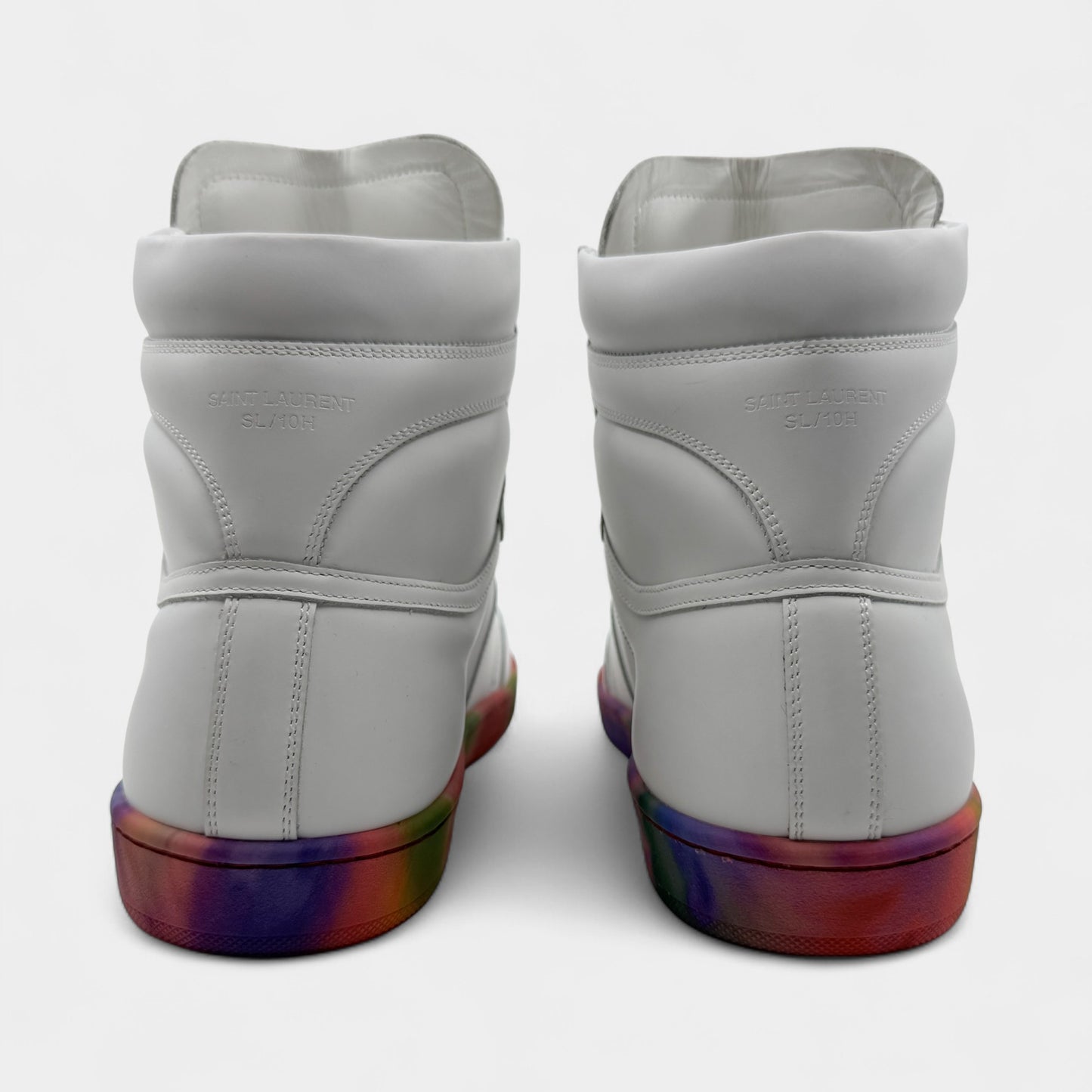 Saint Laurent White Leather Multicolour Sole Sneakers M8 ~ W10 ~ EU41