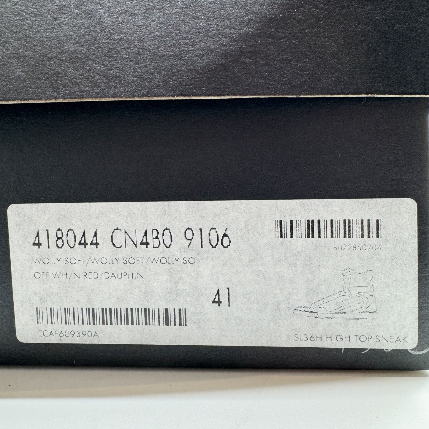 Saint Laurent White Red Leather High Top Sneakers M8 ~ W10 ~ EU41