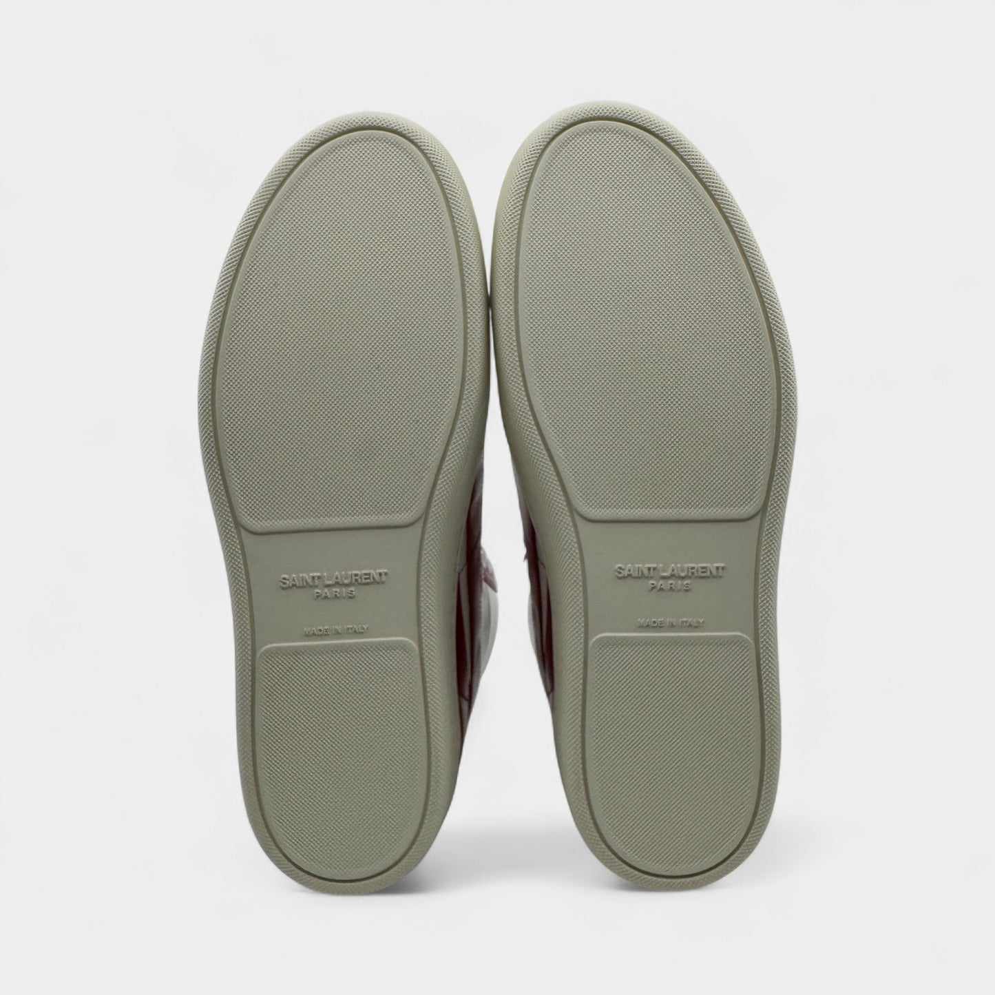 Saint Laurent White Red Leather High Top Sneakers M8 ~ W10 ~ EU41