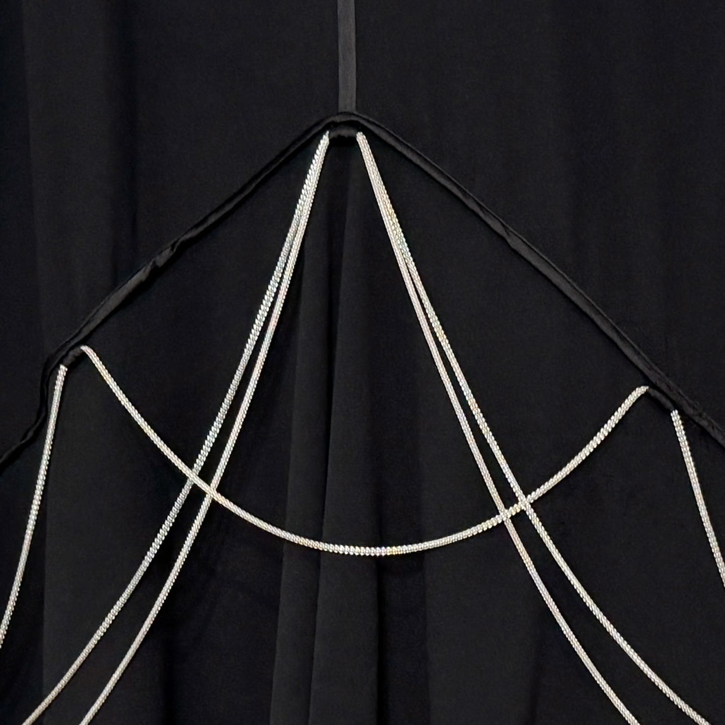 Sass & Bide Black Chiffon Chain Detail 'Tow The Line' Dress AU12 ~ Medium