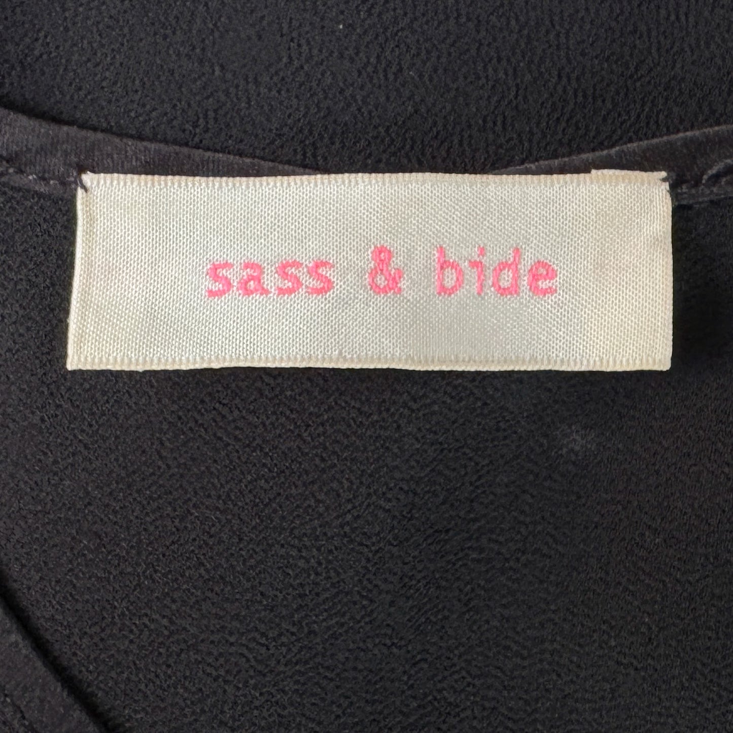 Sass & Bide Black Chiffon Chain Detail 'Tow The Line' Dress AU12 ~ Medium
