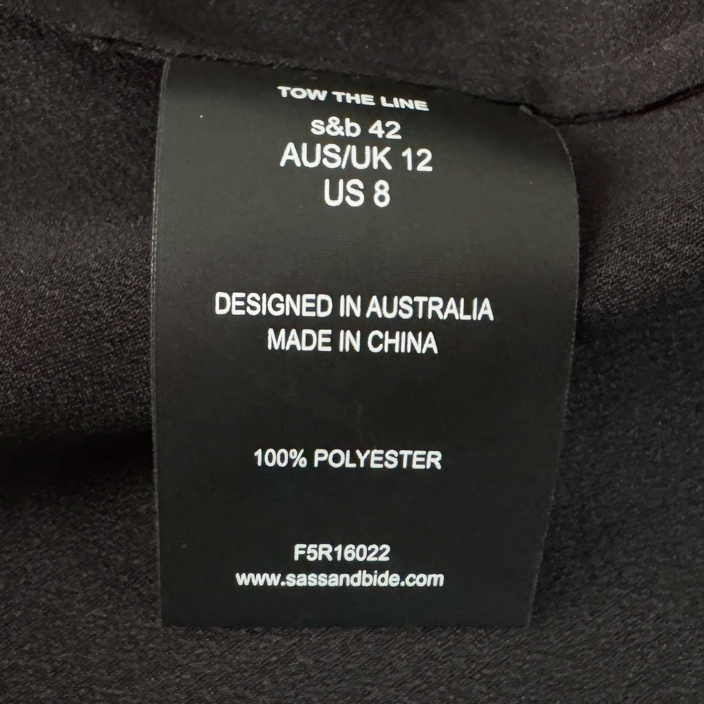 Sass & Bide Black Chiffon Chain Detail 'Tow The Line' Dress AU12 ~ Medium