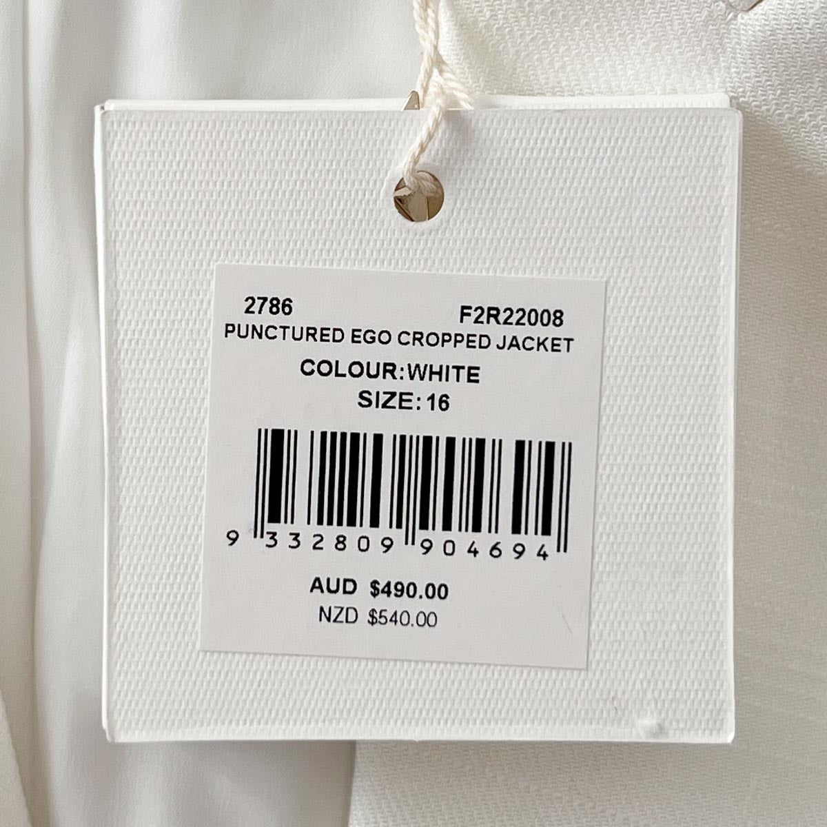 Sass & Bide 'Punctured Ego' White Linen Jacket AU16 [NEW]