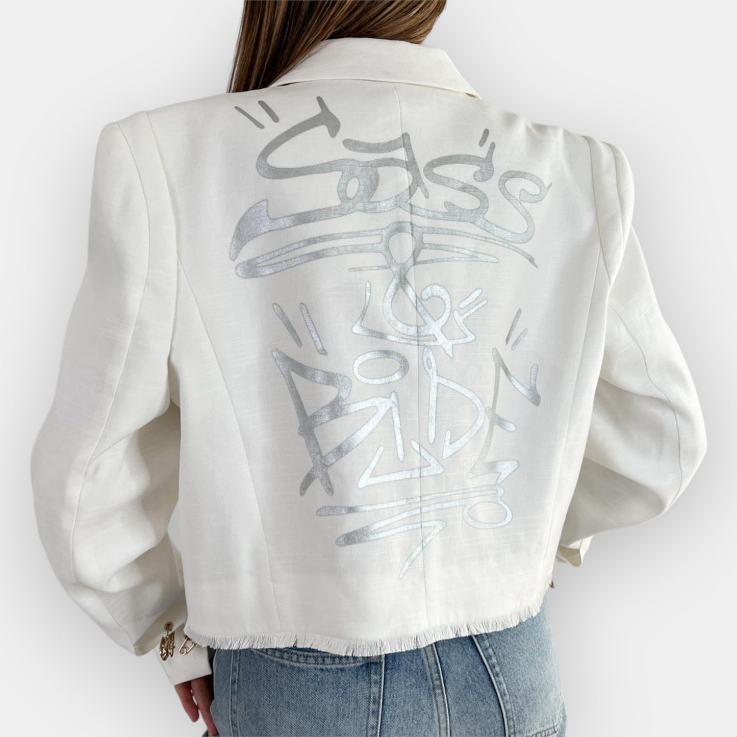 Sass & Bide 'Punctured Ego' White Linen Jacket AU16 [NEW]