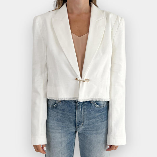 Sass & Bide 'Punctured Ego' White Linen Jacket AU16 [NEW]