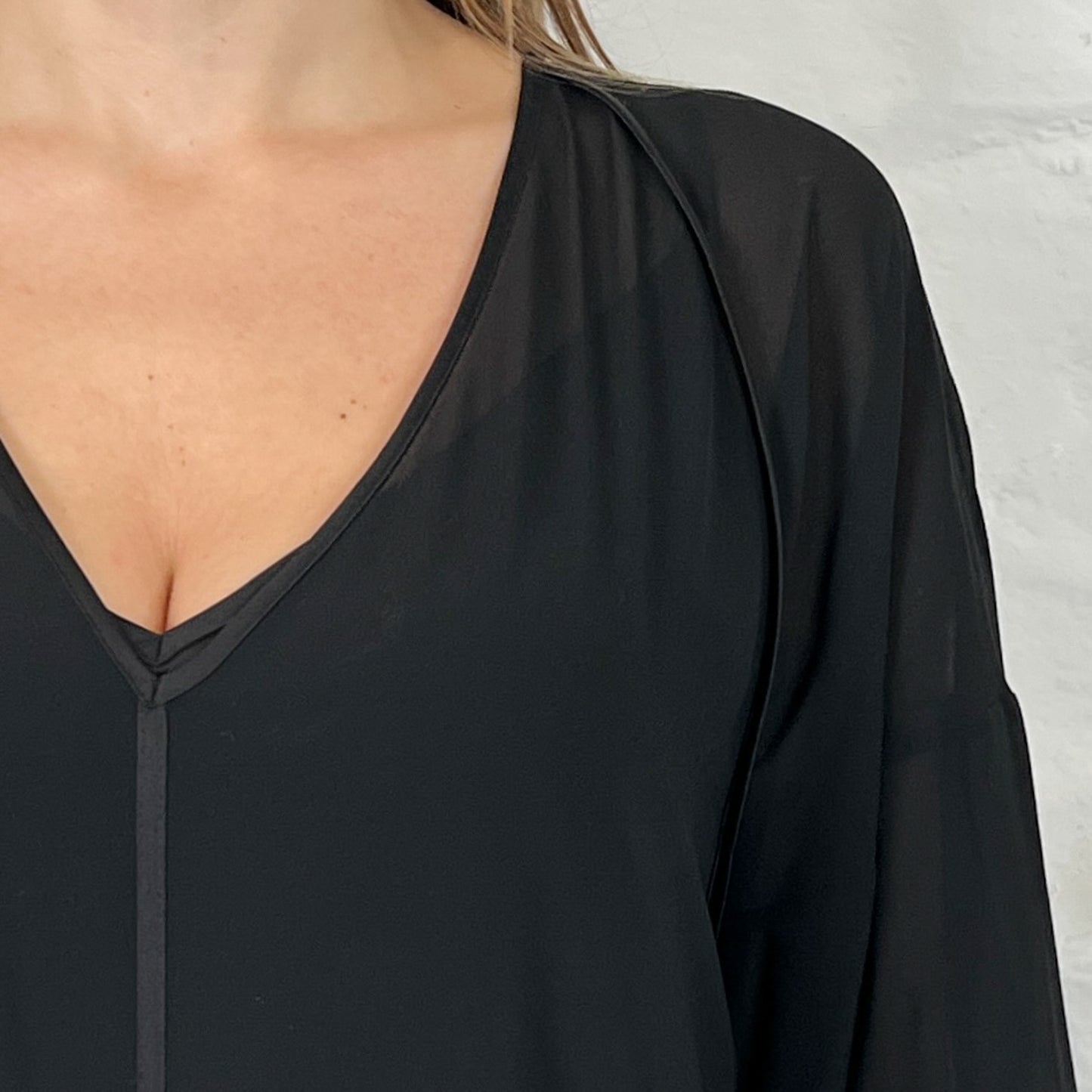 Sass & Bide Black Chiffon Chain Detail 'Tow The Line' Dress AU12 ~ Medium