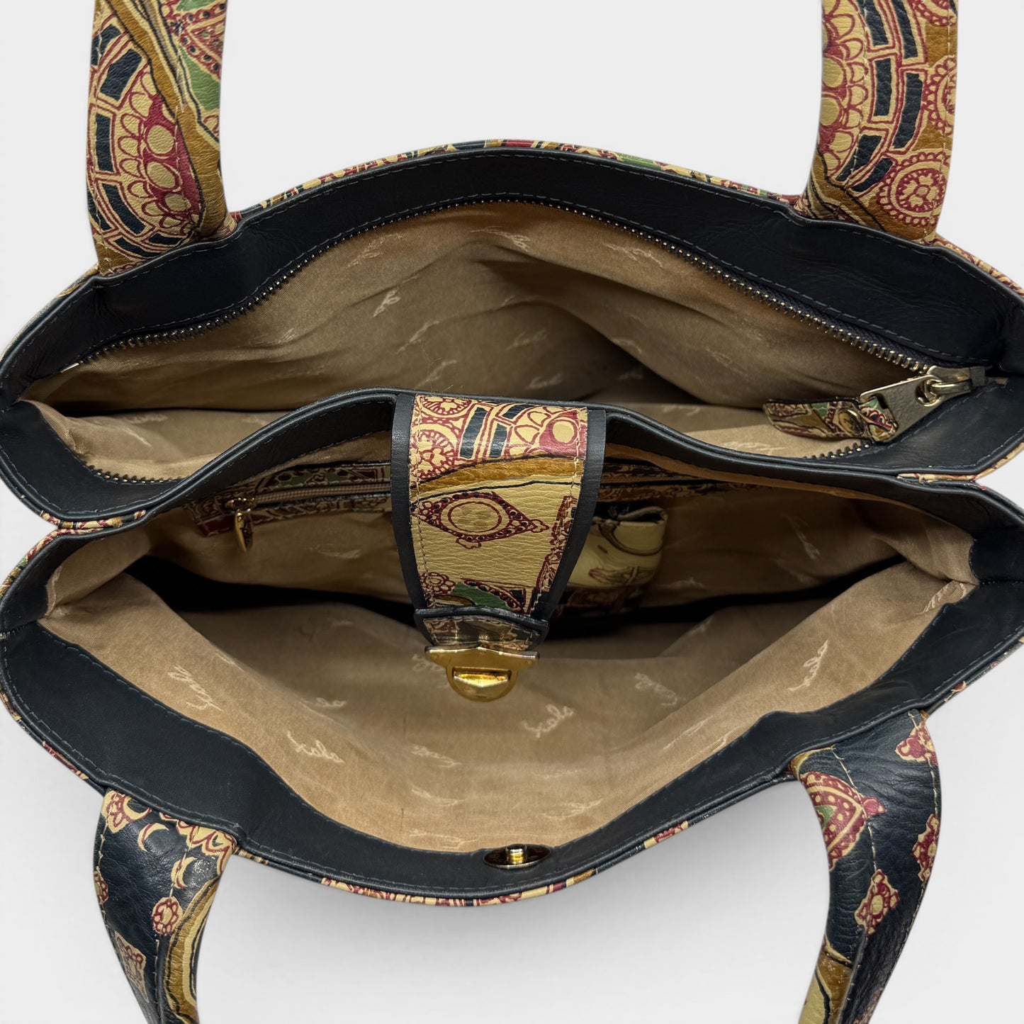 Scala Tuscany Multicoloured Printed Leather Medium Shoulder Bag