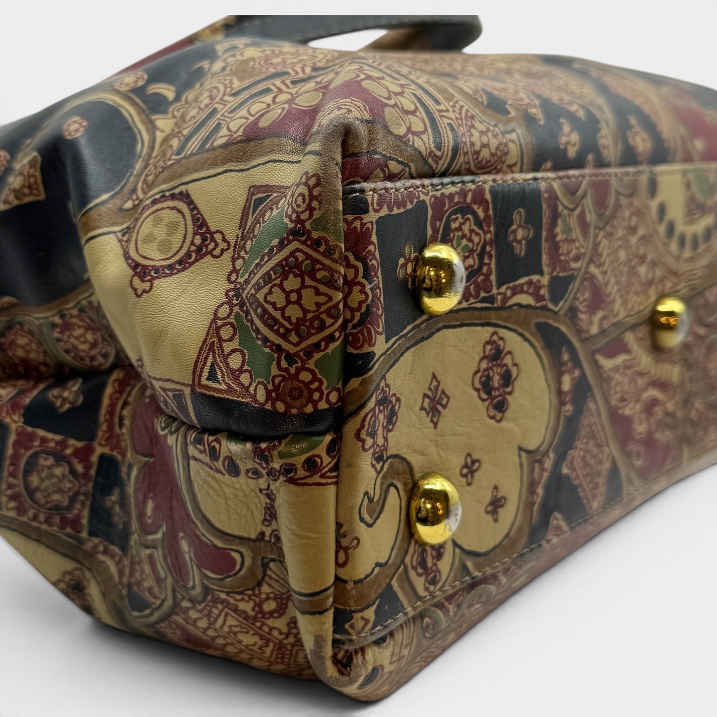 Scala Tuscany Multicoloured Printed Leather Medium Shoulder Bag