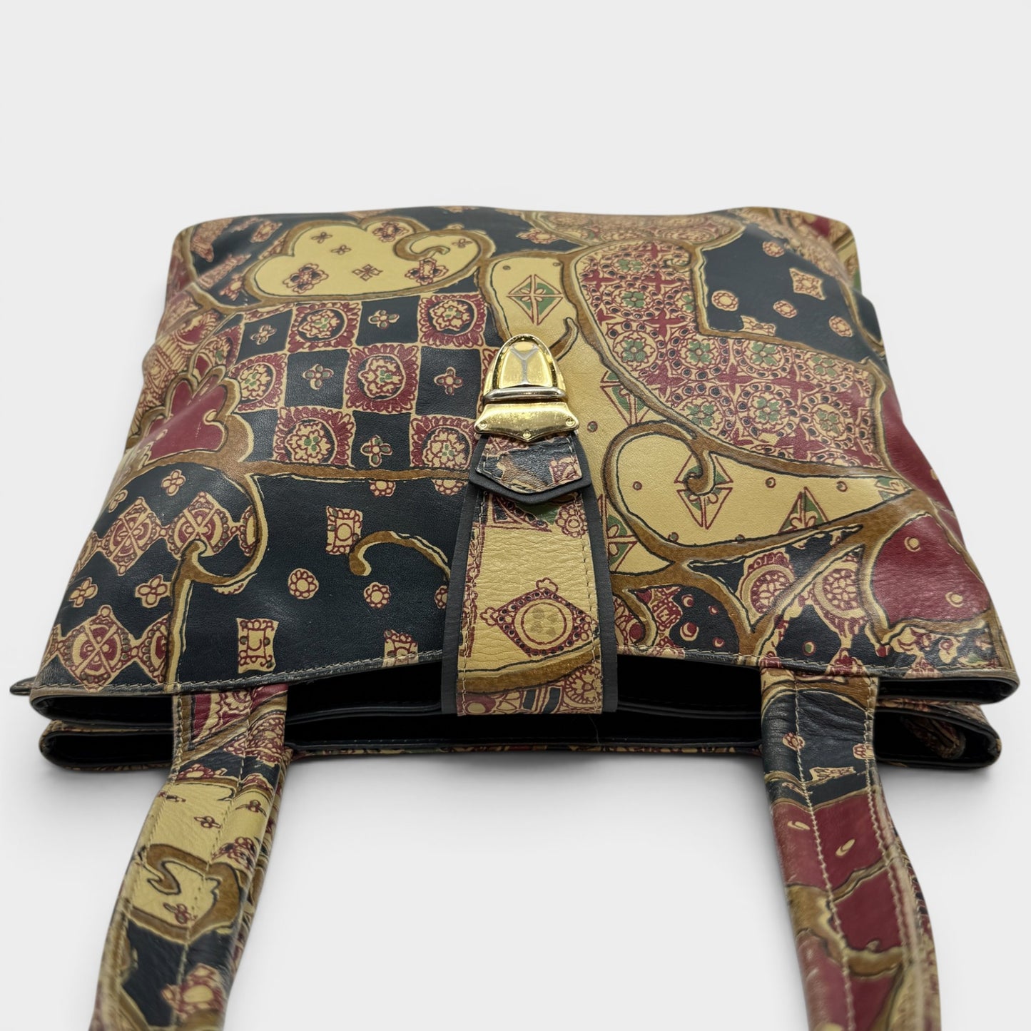 Scala Tuscany Multicoloured Printed Leather Medium Shoulder Bag