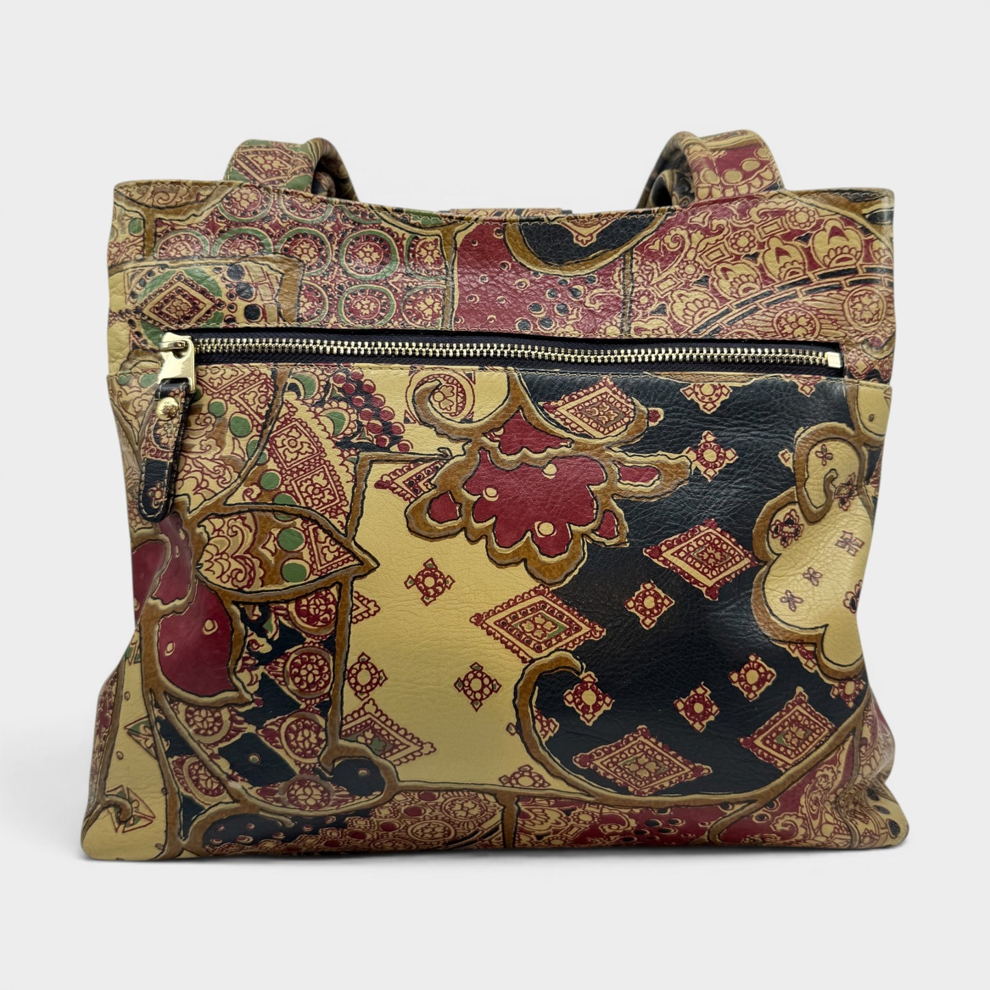 Scala Tuscany Multicoloured Printed Leather Medium Shoulder Bag