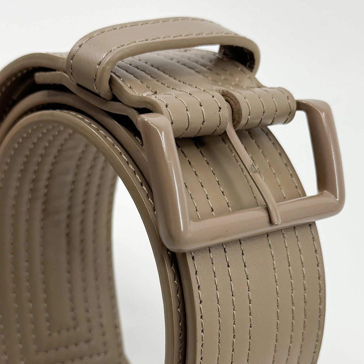 Scanlan Theodore Nude Taupe Wide Leather Belt Small AU8-10