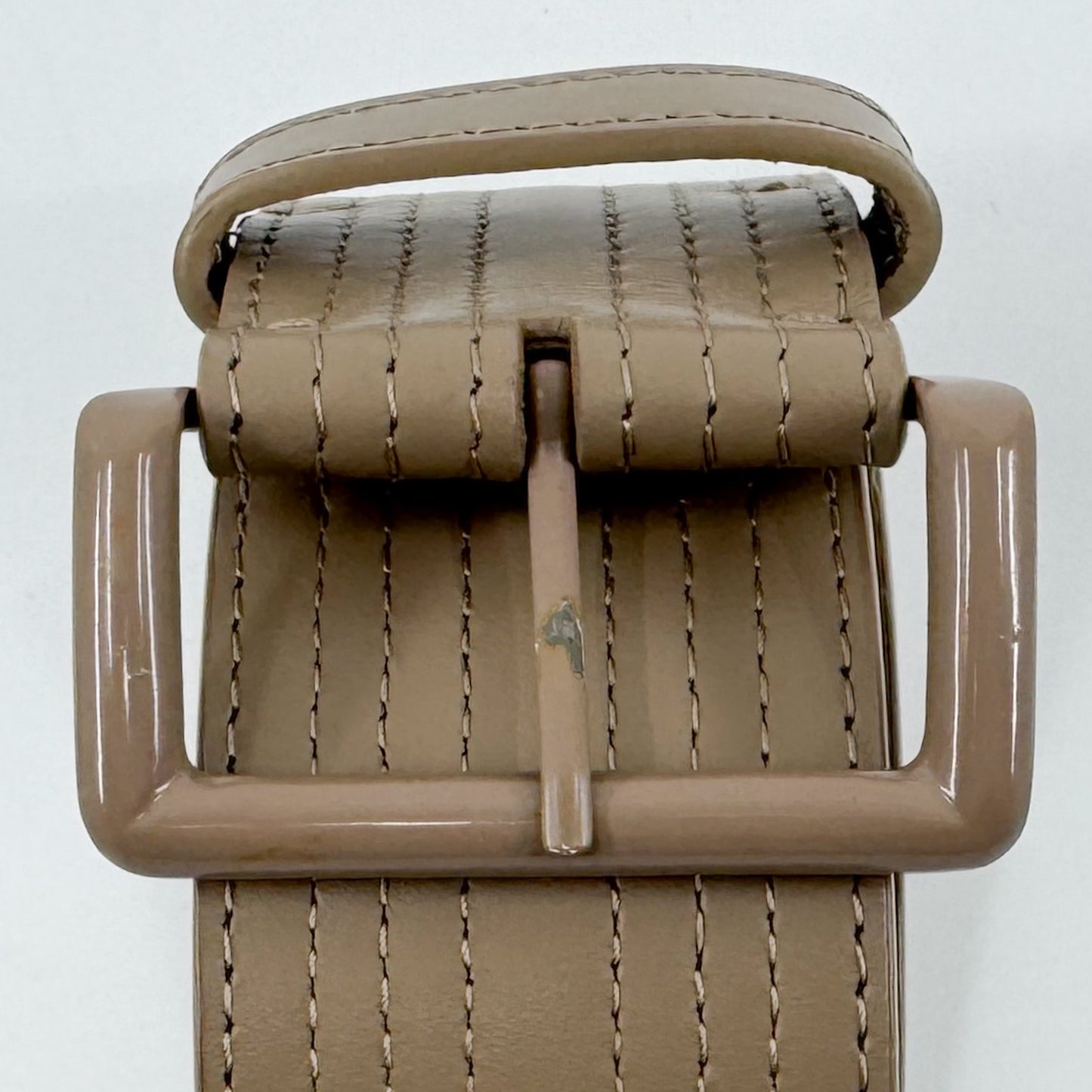 Scanlan Theodore Nude Taupe Wide Leather Belt Small AU8-10