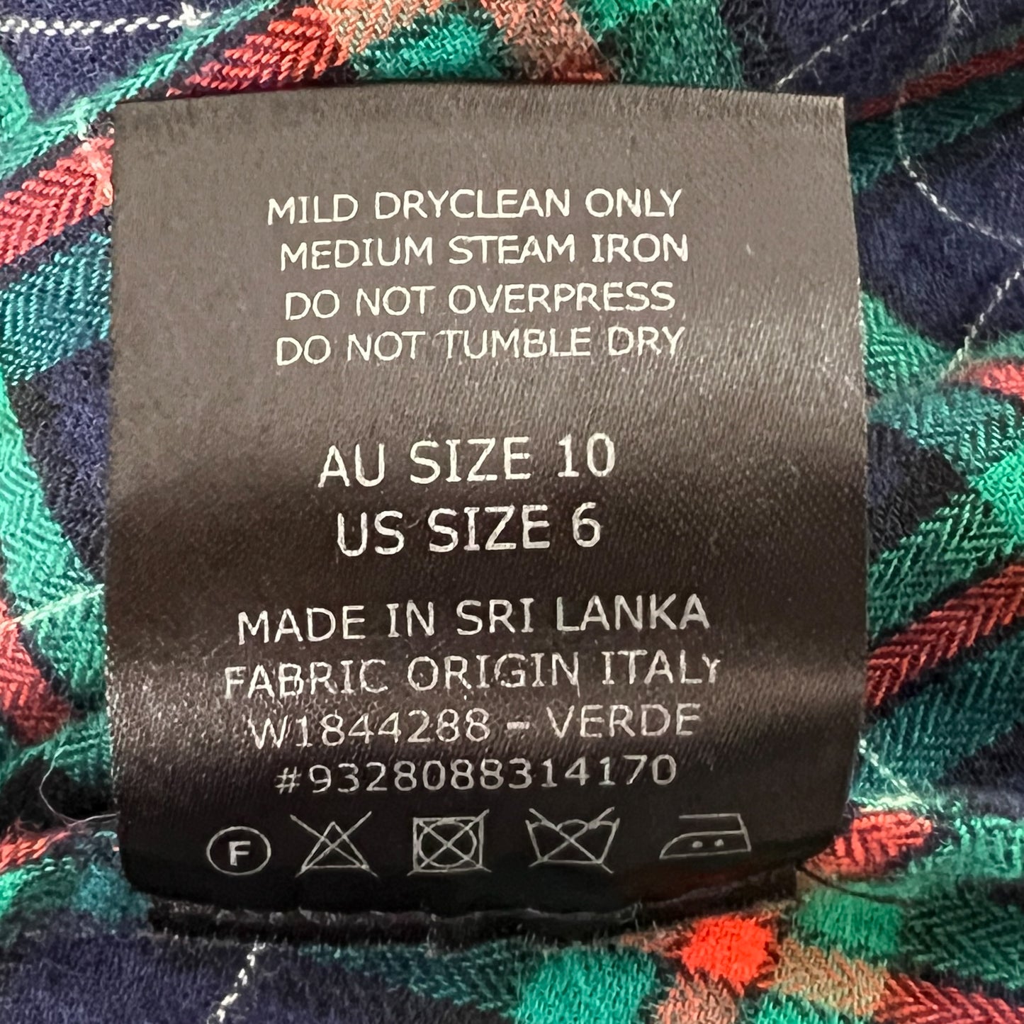 Scanlan Theodore Green, Navy & Red Check Midi Dress AU10 ~ Medium
