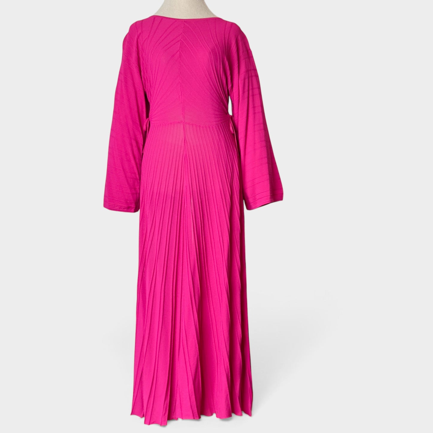Scanlan Theodore Magenta Pink Pleated Rib Knit Dress Small ~ AU8-10 [NEW]