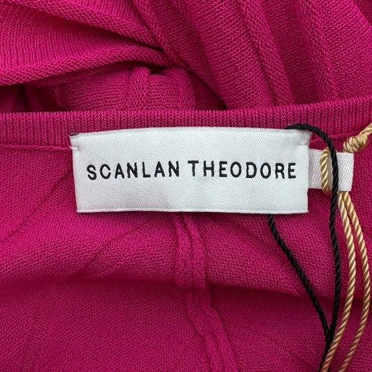 Scanlan Theodore Magenta Pink Pleated Rib Knit Dress Small ~ AU8-10 [NEW]