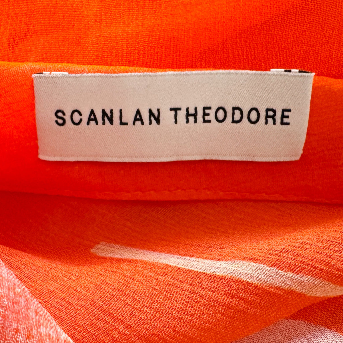 Scanlan Theodore Orange Chiffon Floral Belted Dress AU8 ~ Small