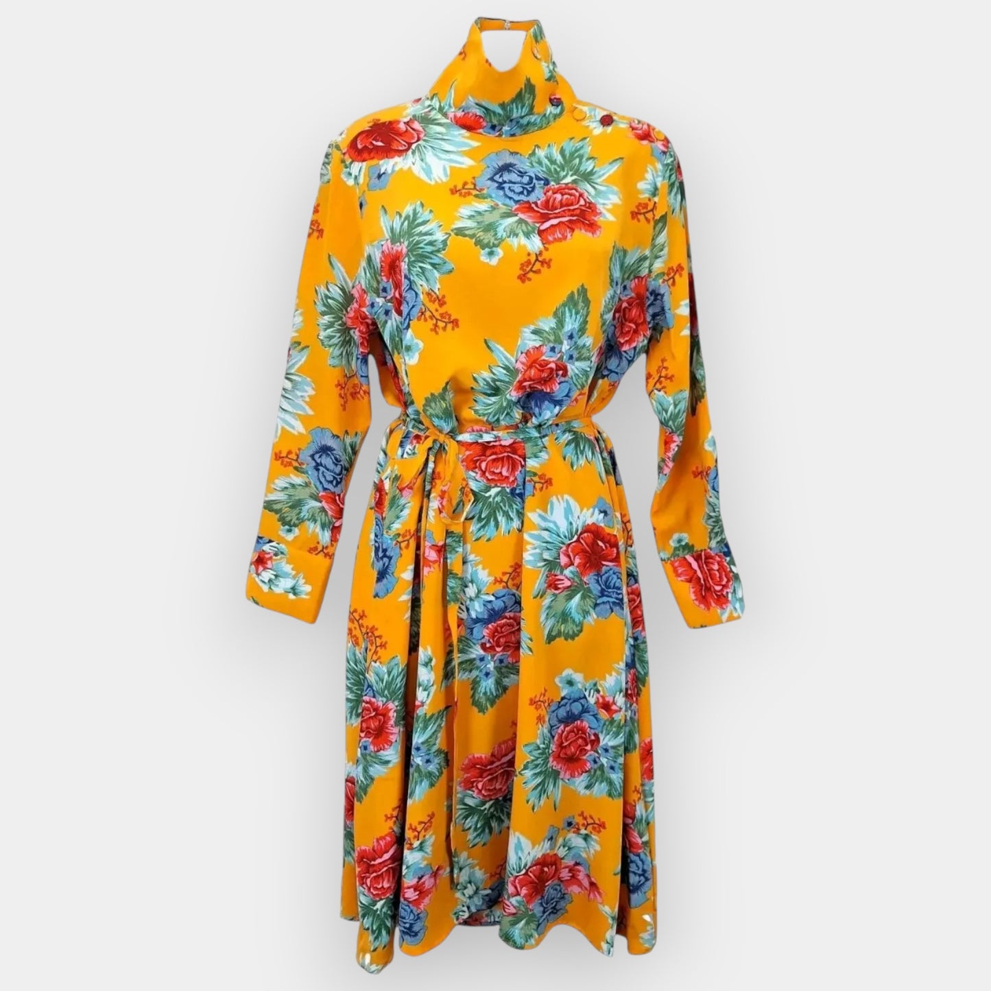 Scanlan Theodore Orange Floral Silk Midi Dress AU8 (~AU10)