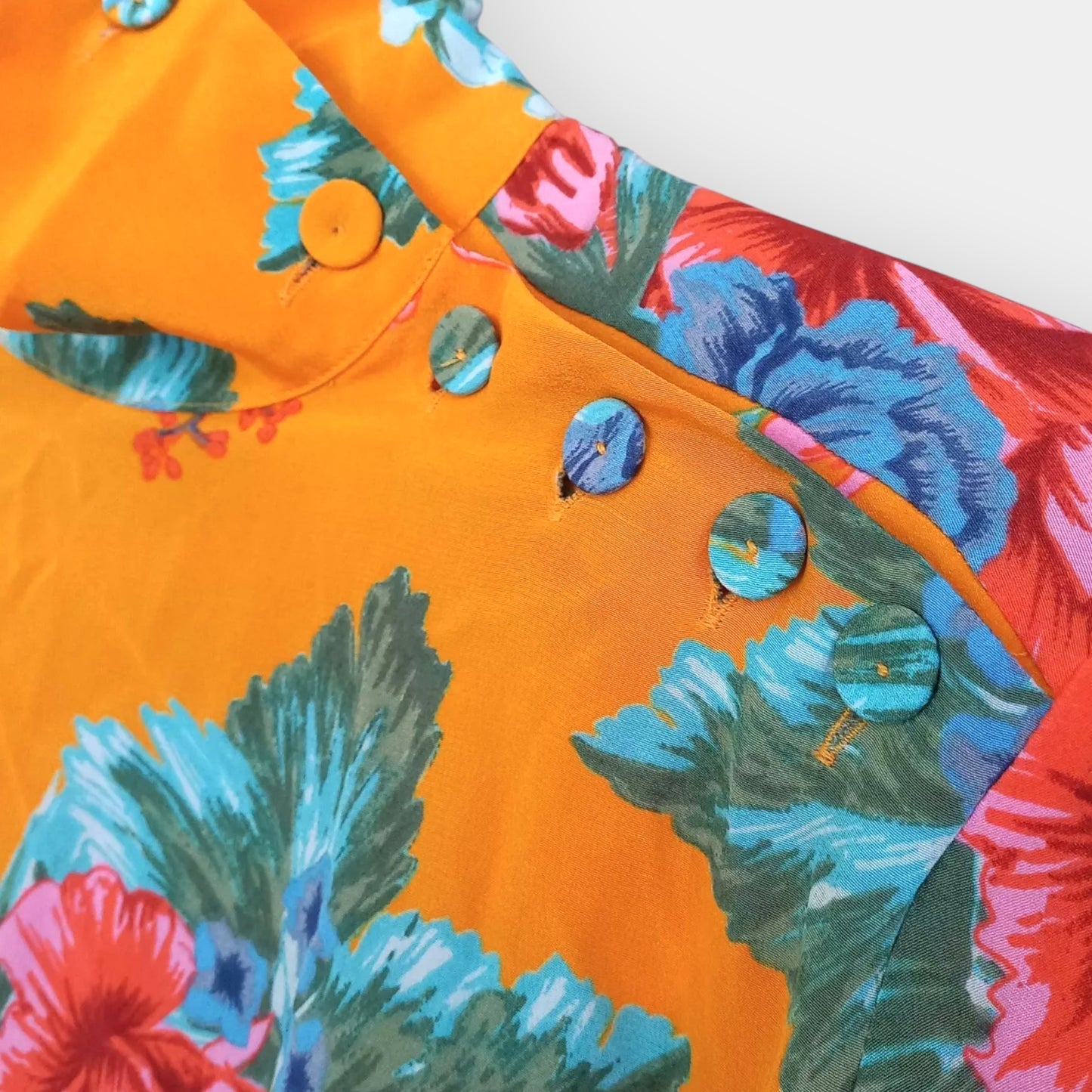 Scanlan Theodore Orange Floral Silk Midi Dress AU8 (~AU10)