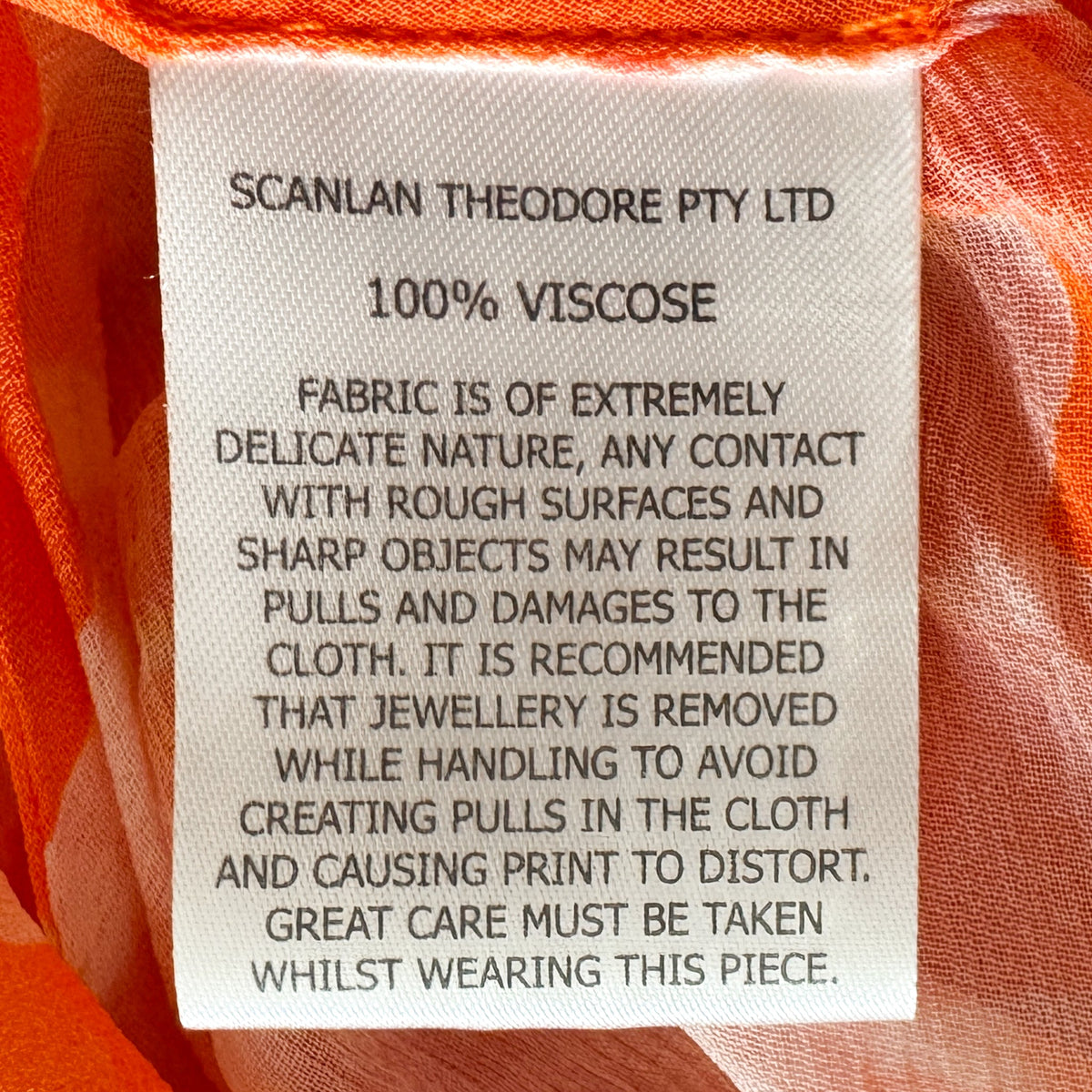 Scanlan Theodore Orange Chiffon Floral Belted Dress AU8 ~ Small