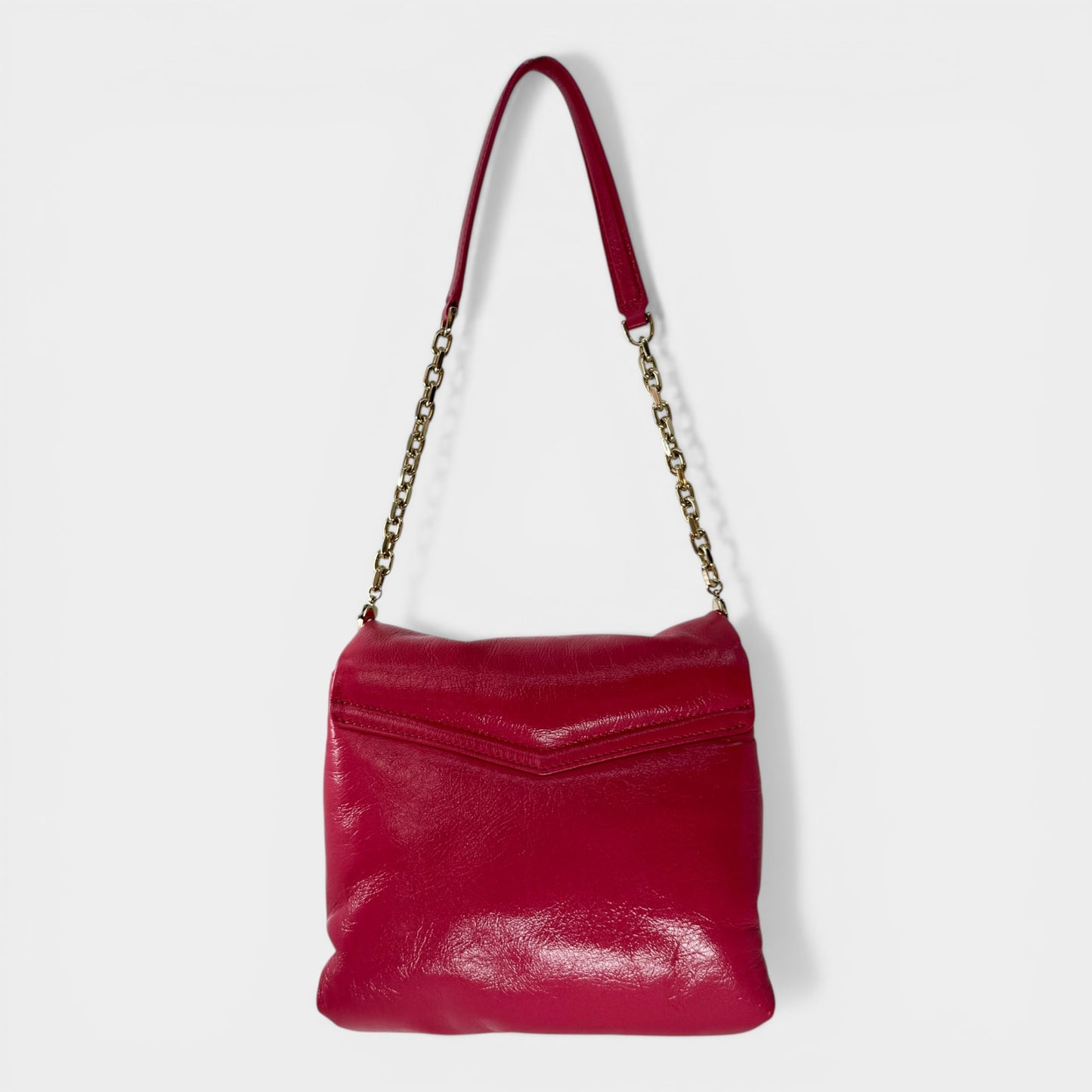 Scanlan Theodore Raspberry Pink Leather Small Pillow Bag