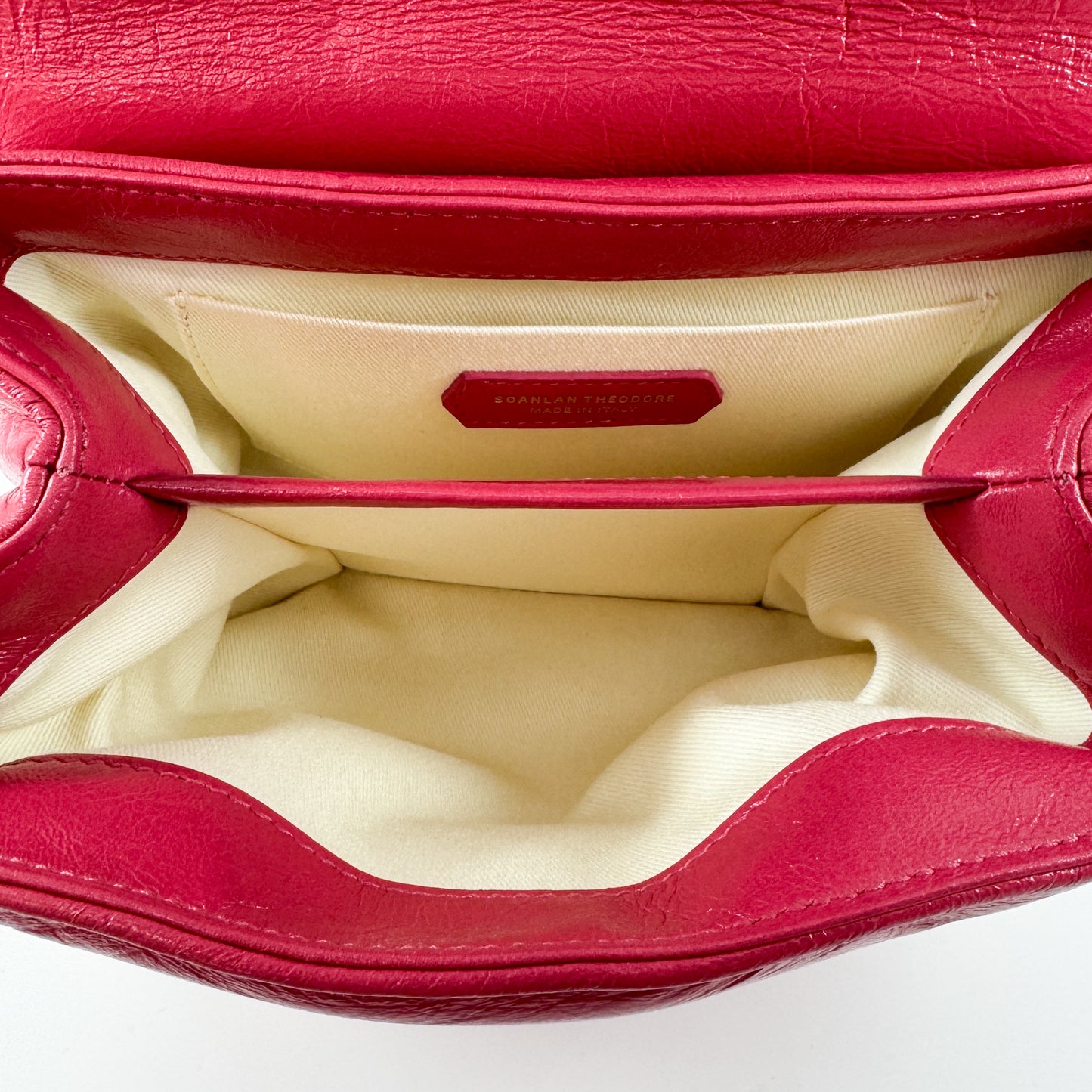 Scanlan Theodore Raspberry Pink Leather Small Pillow Bag