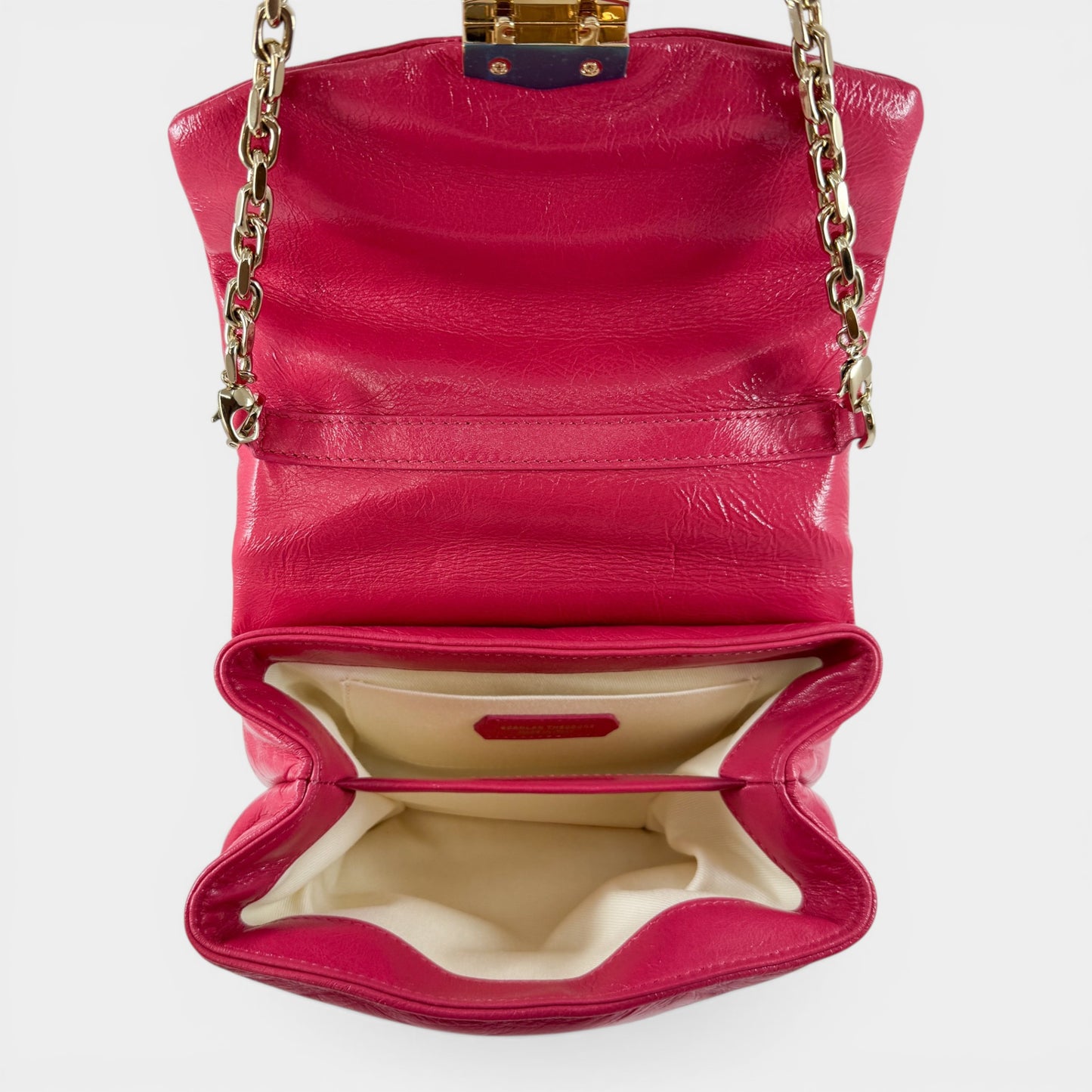 Scanlan Theodore Raspberry Pink Leather Small Pillow Bag