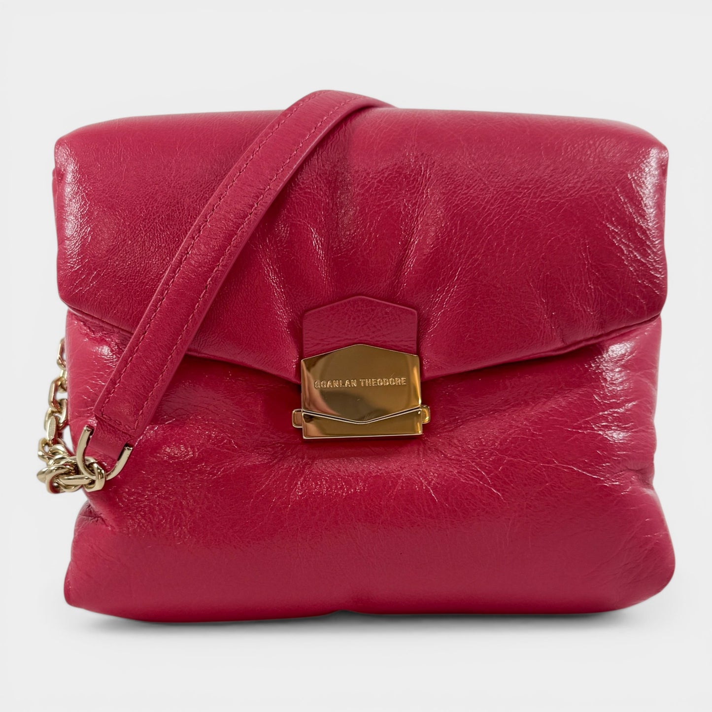 Scanlan Theodore Raspberry Pink Leather Small Pillow Bag