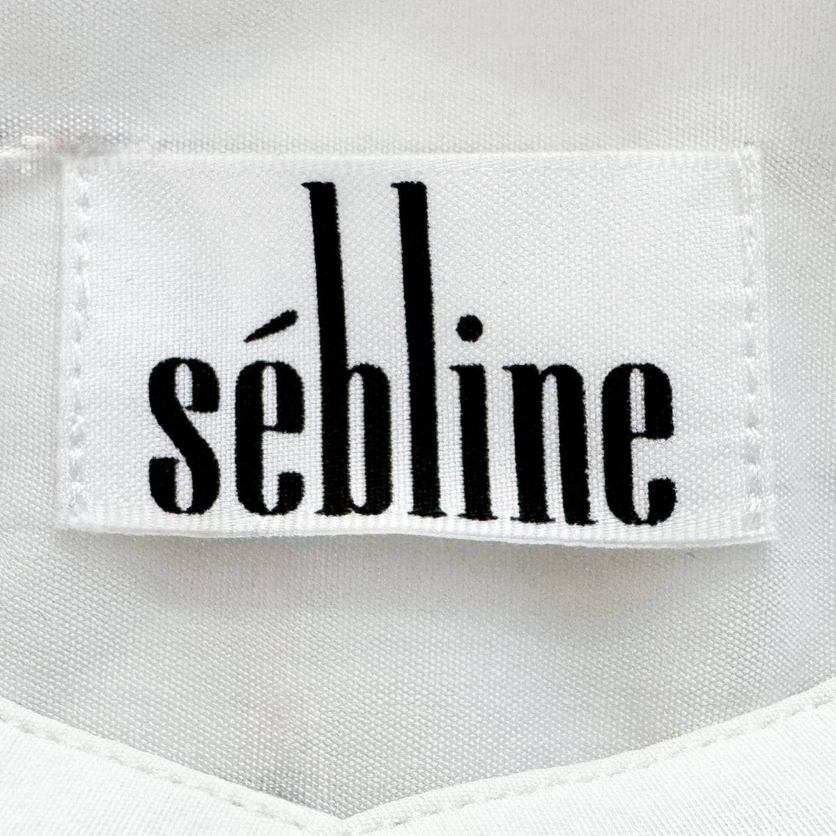 Sébline Off White Pinstripe Cotton Poplin Bunny Shirt EU38 ~ AU8