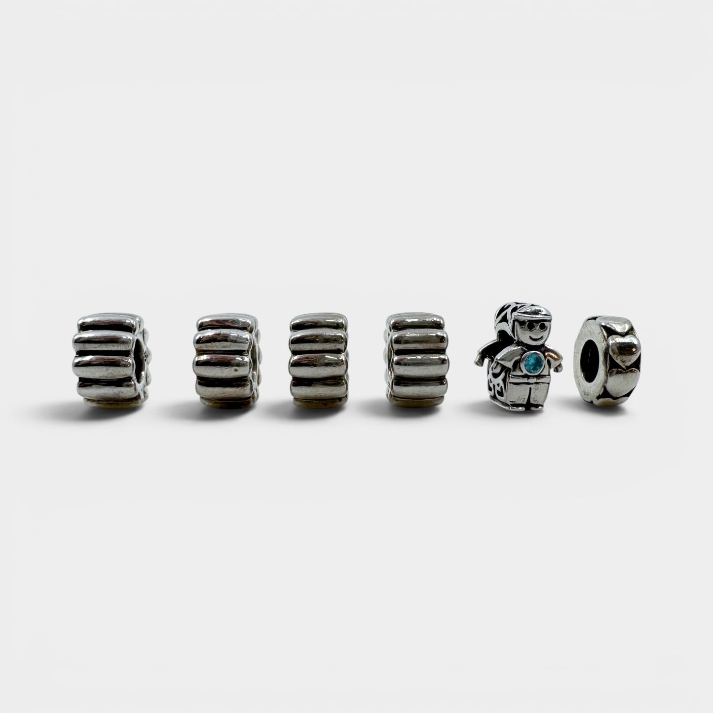 Pandora Collection Of 15 Authentic Silver Charms & Storage Box