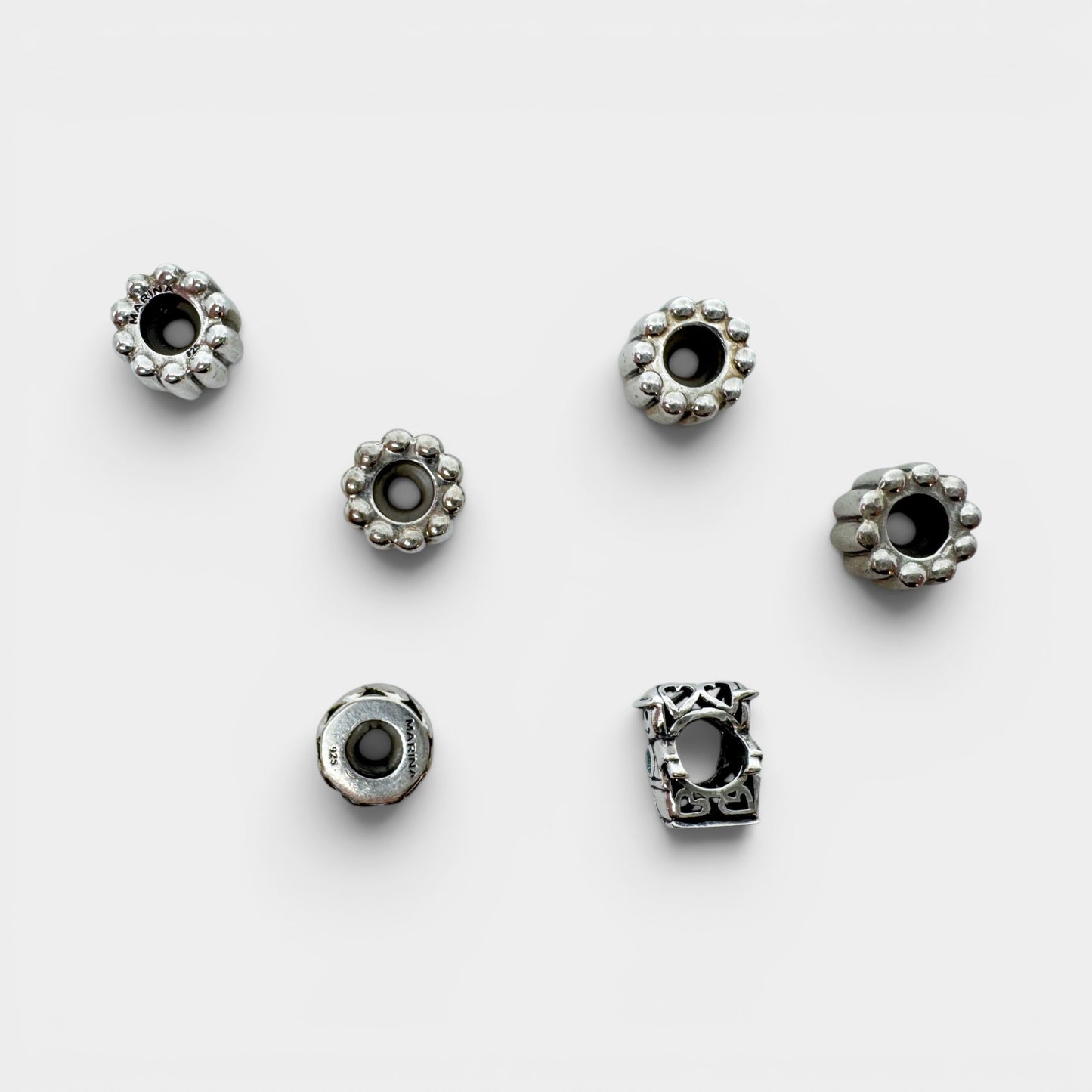 Pandora Collection Of 15 Authentic Silver Charms & Storage Box