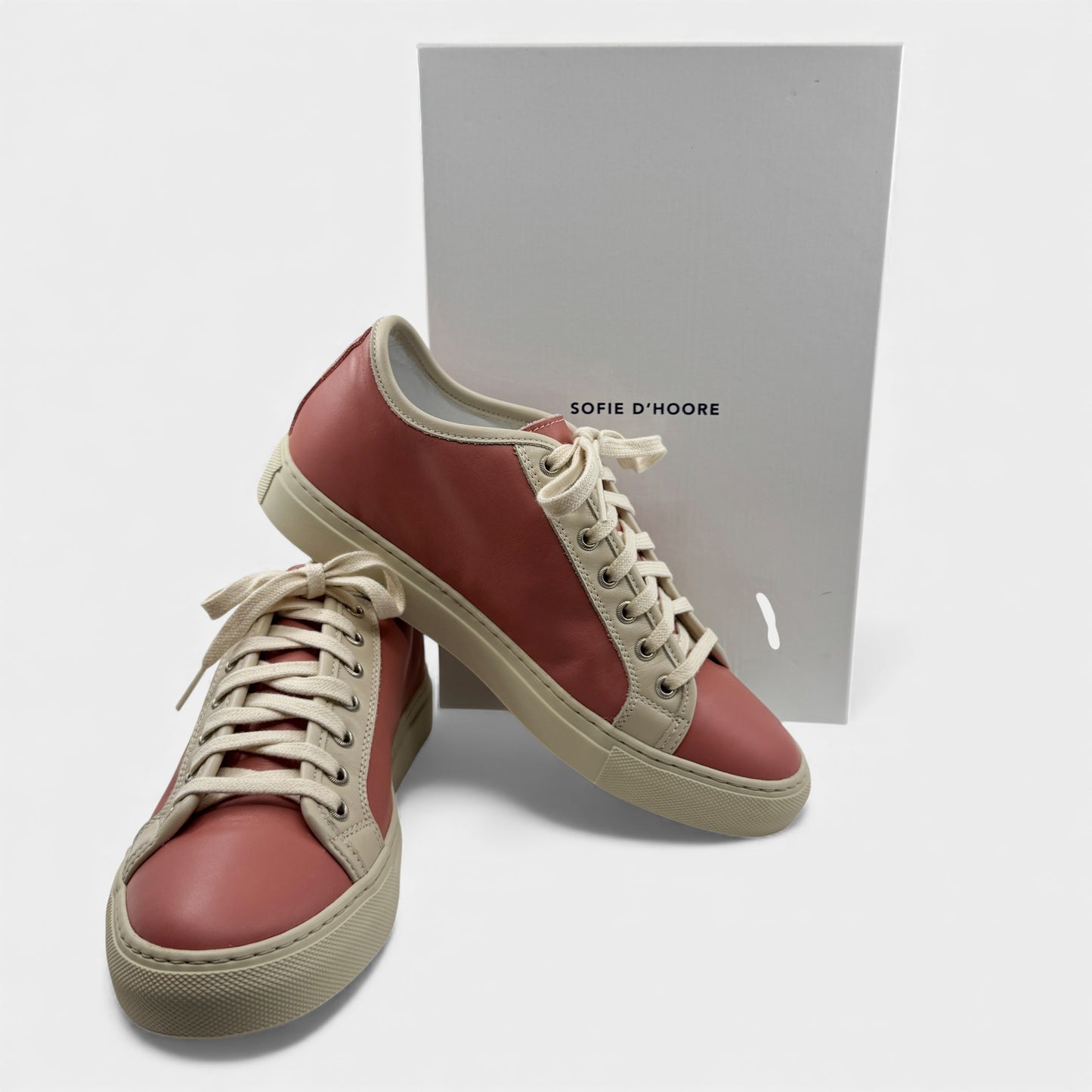 Sofie d’Hoore Pink Cream Leather Frida Sneakers EU40 ~ AU9