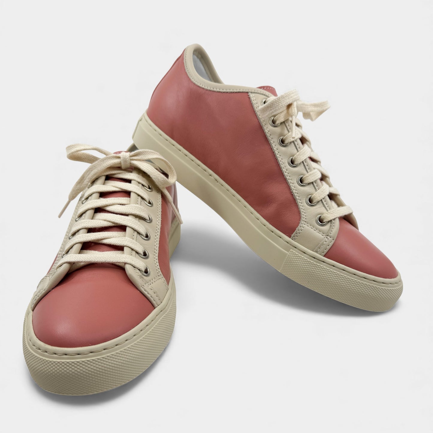 Sofie d’Hoore Pink Cream Leather Frida Sneakers EU40 ~ AU9