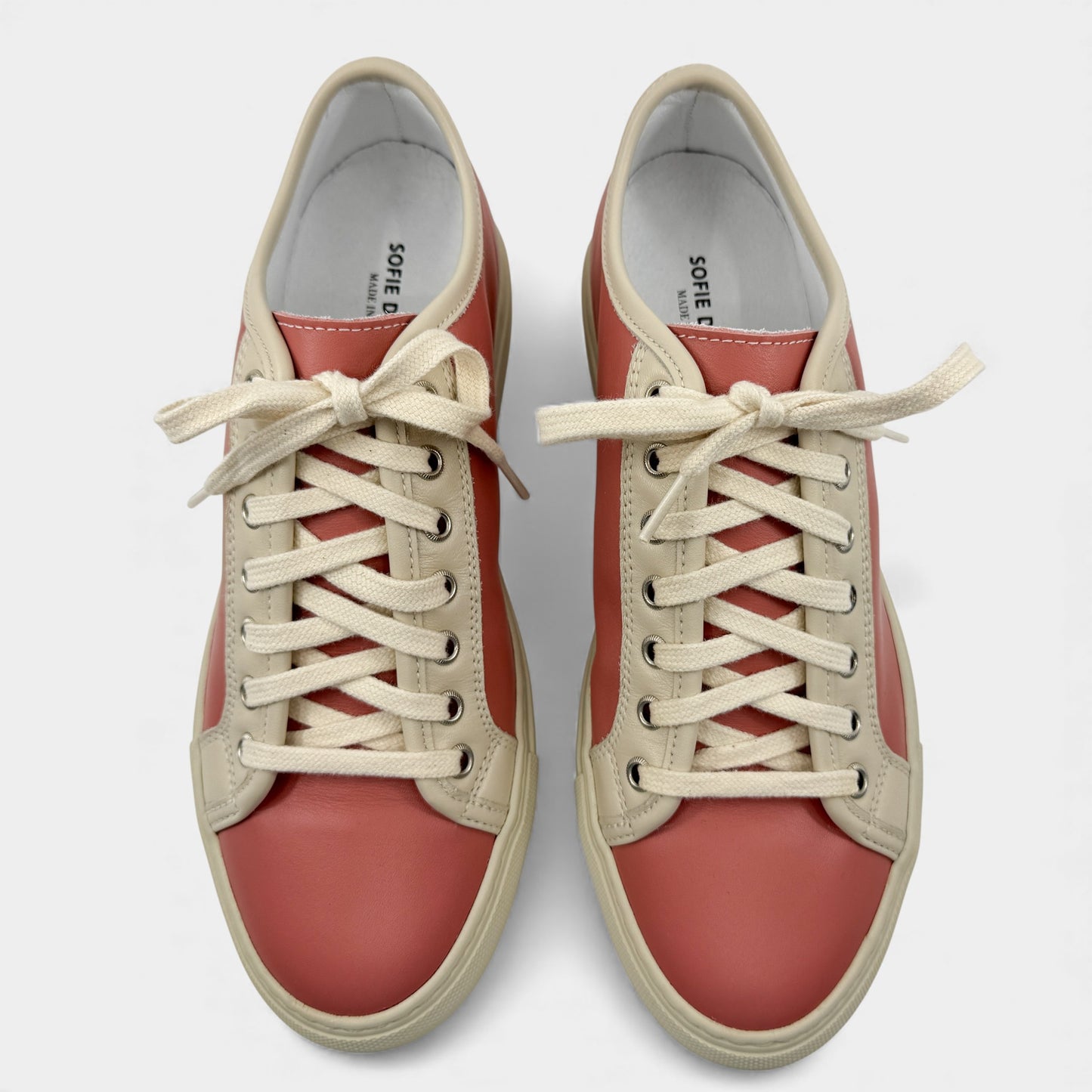 Sofie d’Hoore Pink Cream Leather Frida Sneakers EU40 ~ AU9