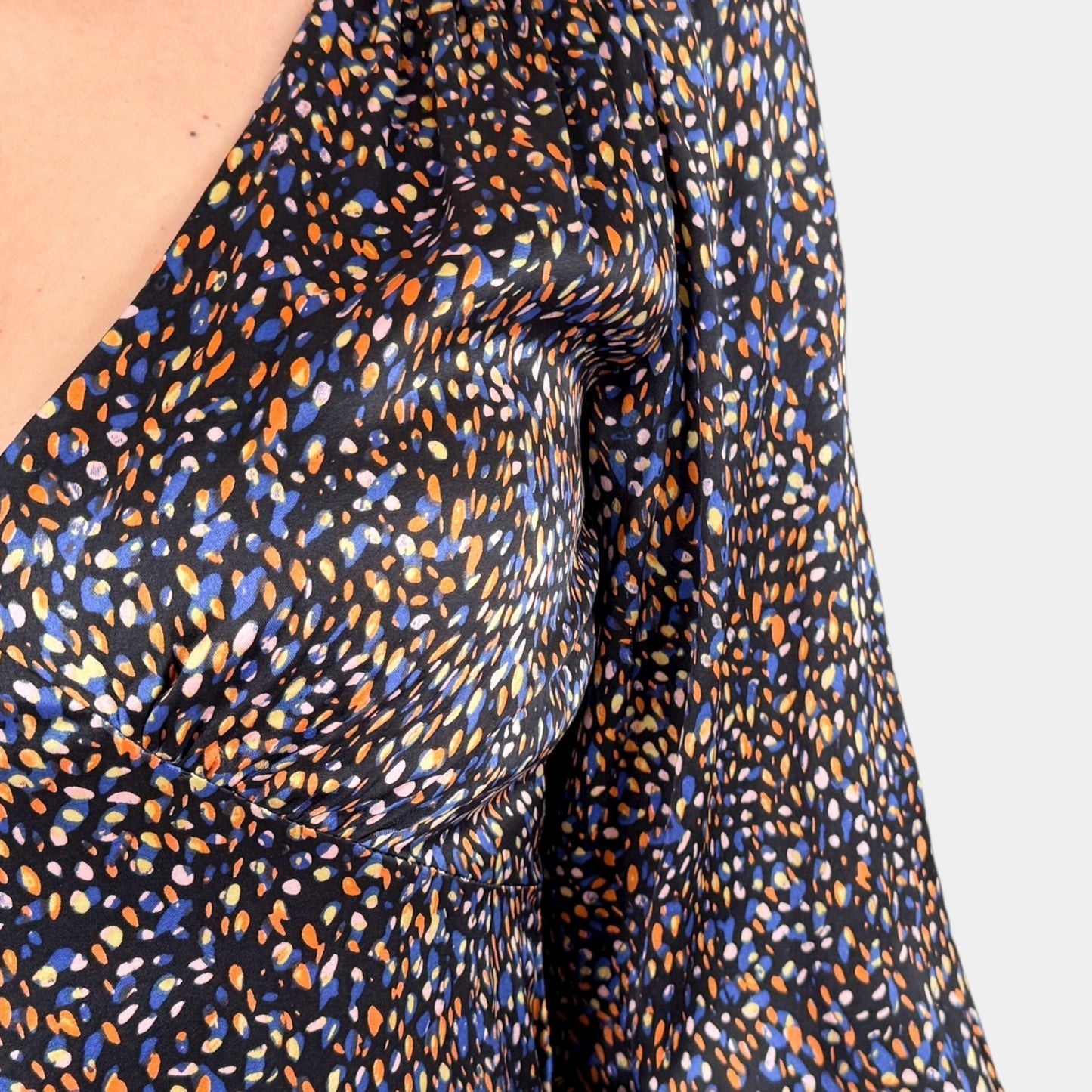 Scanlan Theodore Multicoloured Silk Satin Animal Spot Dress AU6 ~ Small