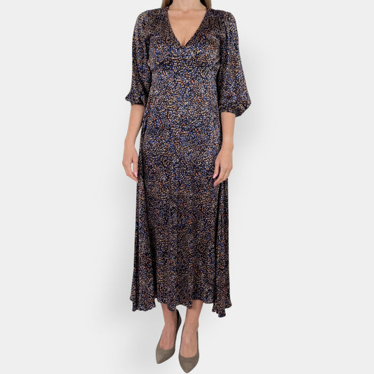 Scanlan Theodore Multicoloured Silk Satin Animal Spot Dress AU6 ~ Small