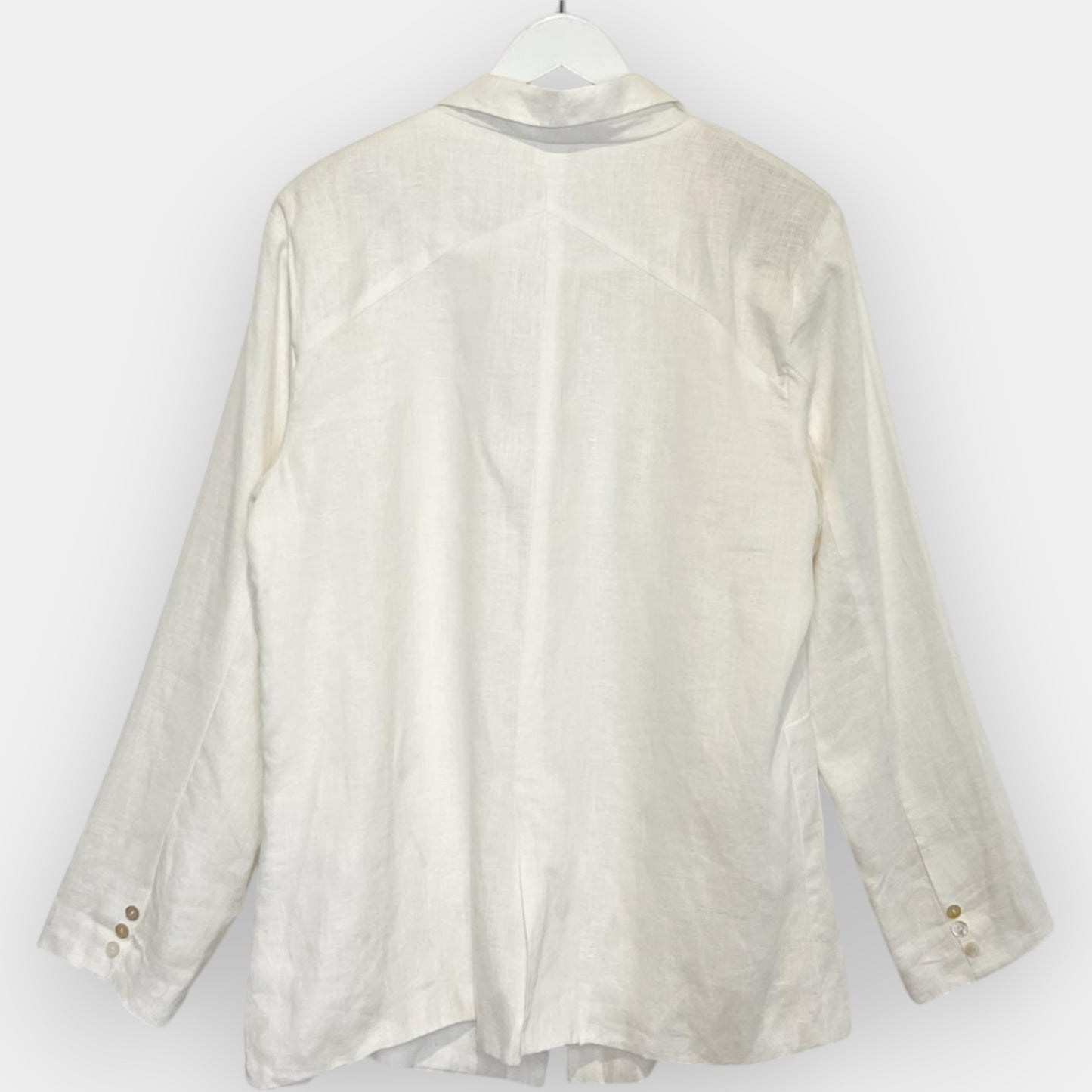 State Of Embrace Ivory Linen Relaxed Blazer Jacket AU16 ~ Large [NEW]