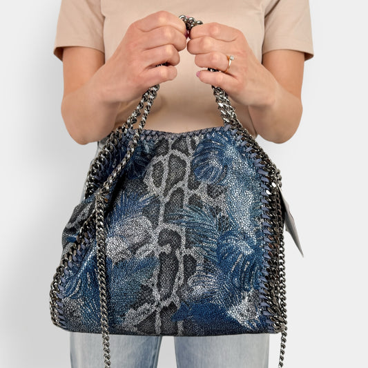 Stella McCartney Blue Snake & Jungle Print Falabella Mini Shoulder Bag