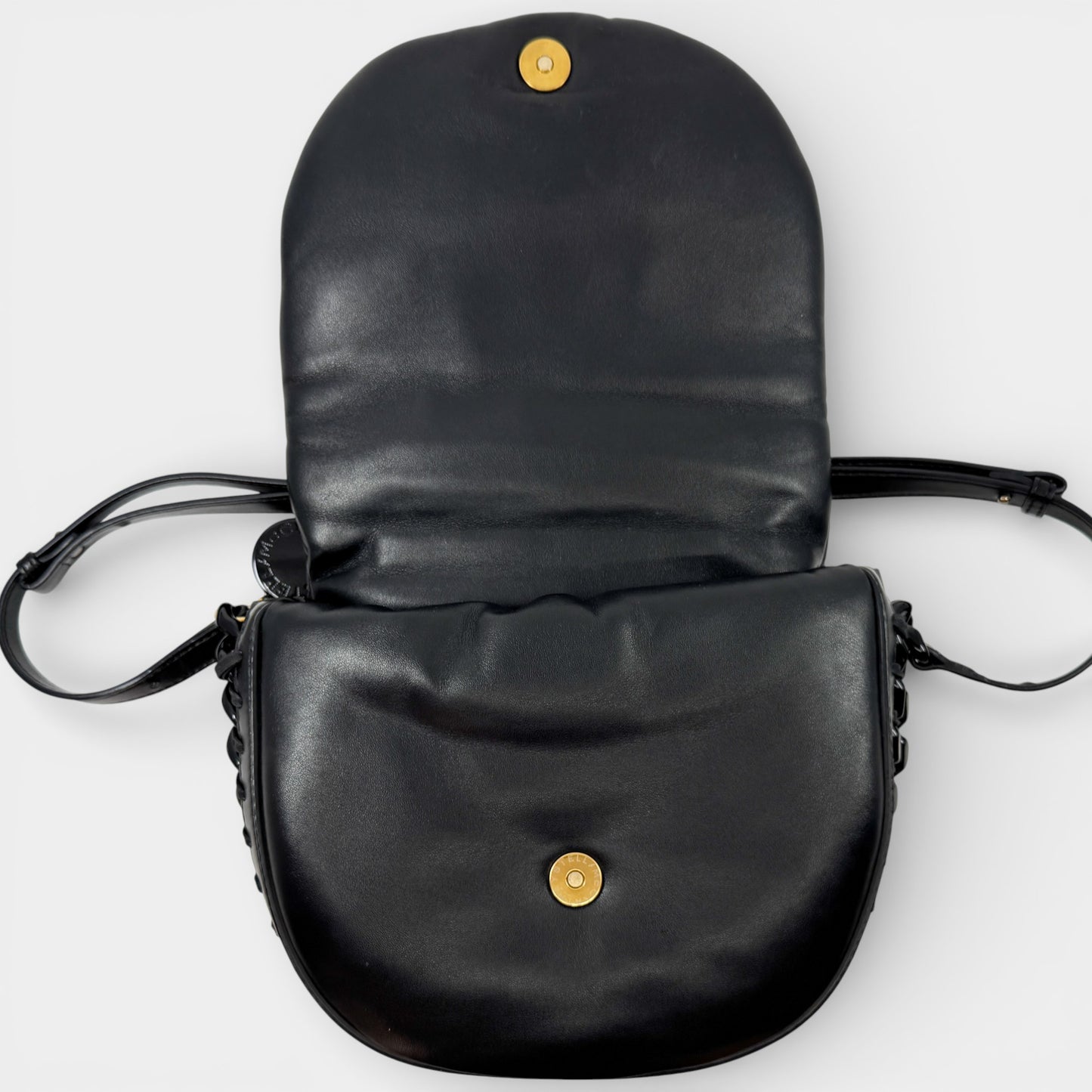 Stella McCartney Black Frayme Padded Shoulder Bag Medium