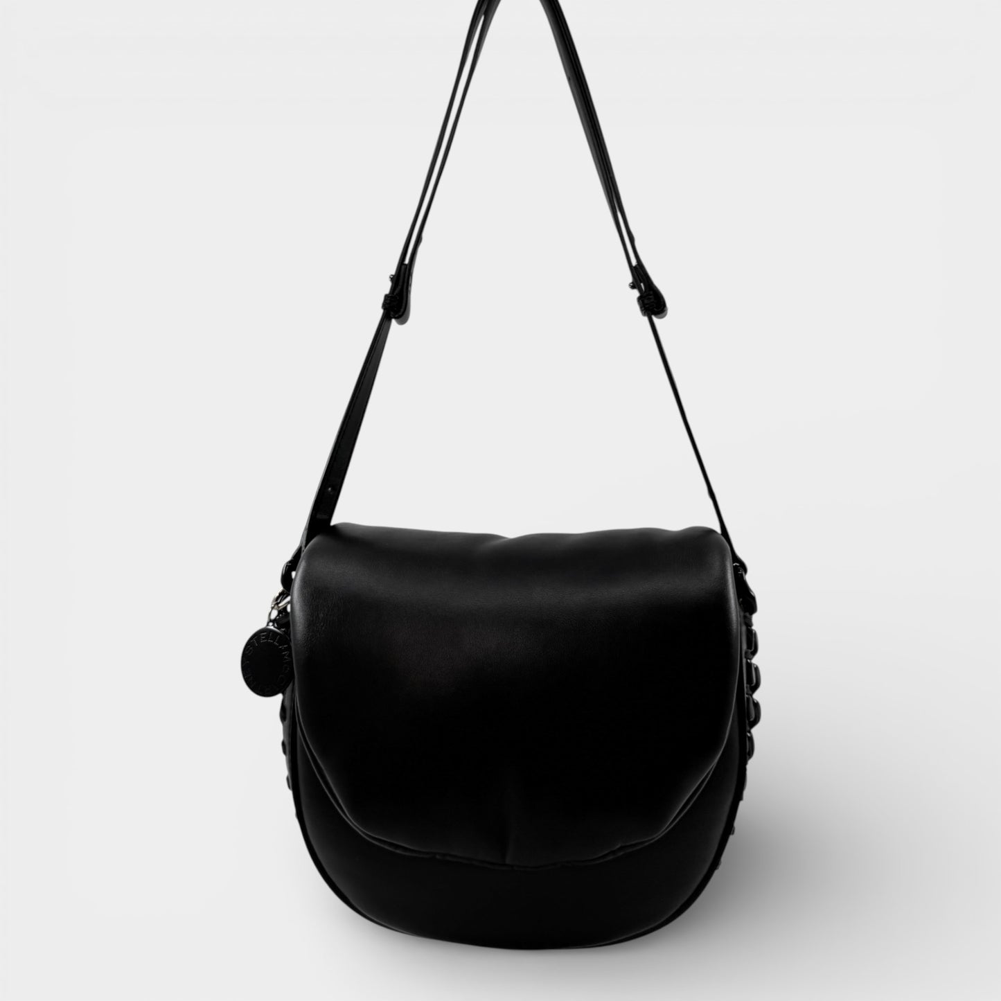 Stella McCartney Black Frayme Padded Shoulder Bag Medium